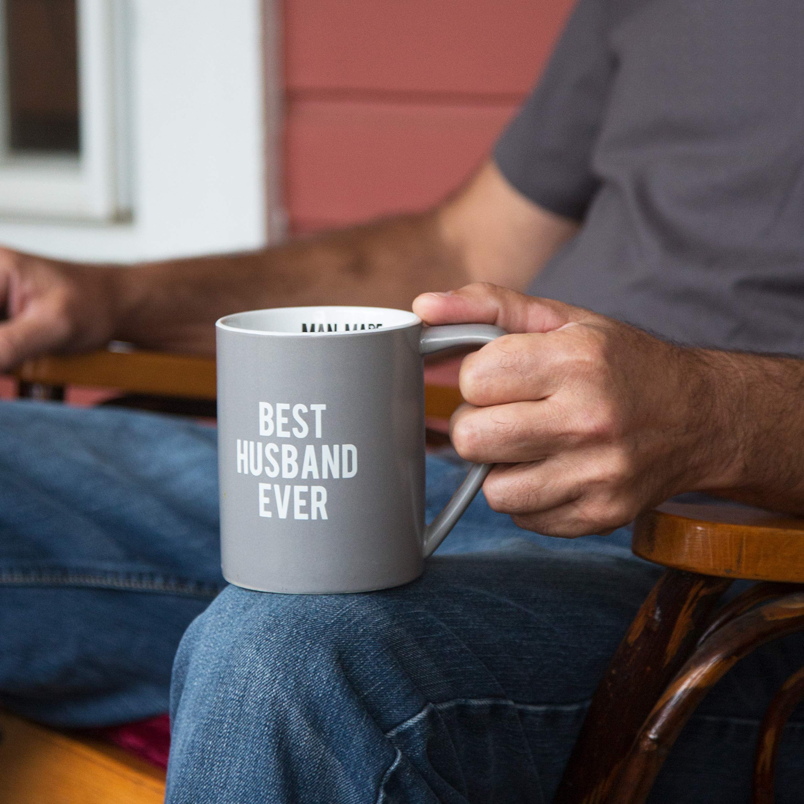 Pavilion Gift Company Man Made Best Husband Ever Coffee Mug, 18 oz, Gray