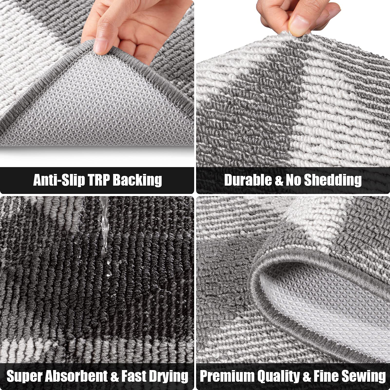 Indoor Doormat 36''X 59'', Absorbent Front Back Door Mat Floor Mats, Rubber Backing Non Slip Door Mats Inside Mud Dirt Trapper E