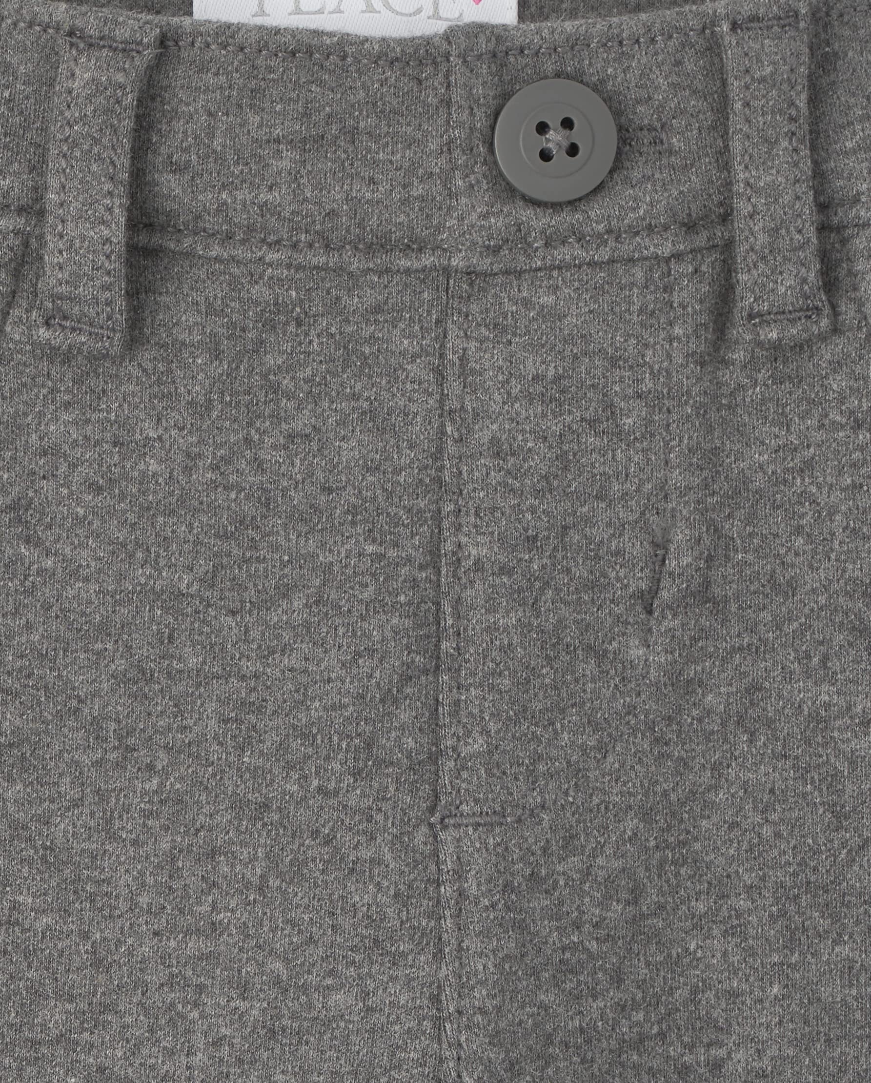 The Childrens Place Girls Ponte Knit Pull On Jeggings, Dk Heather Gray, 5 Plus