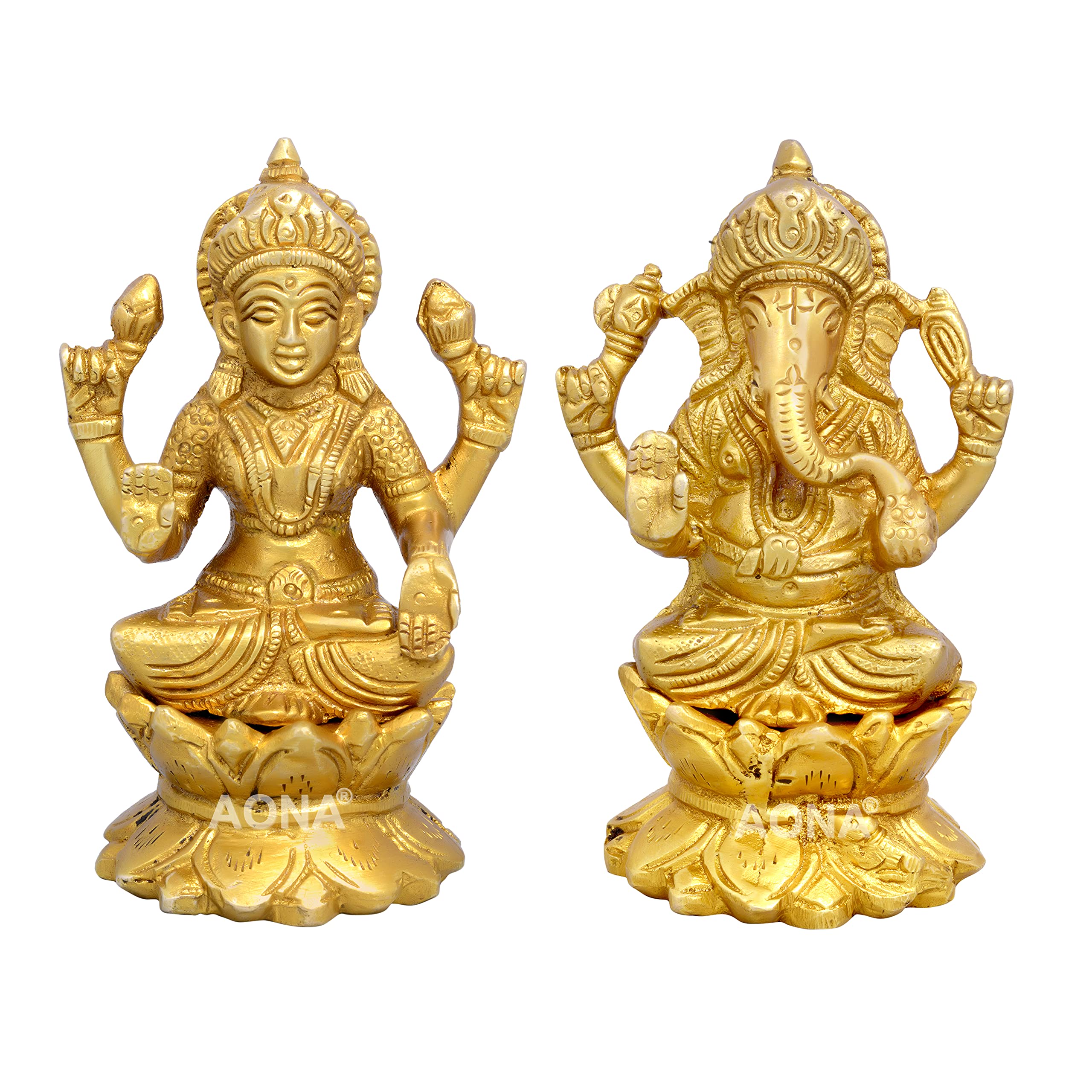 Dattatreya Brass Ganesh Lakshmi Murti, Idol Statue Height 4.5 Inches