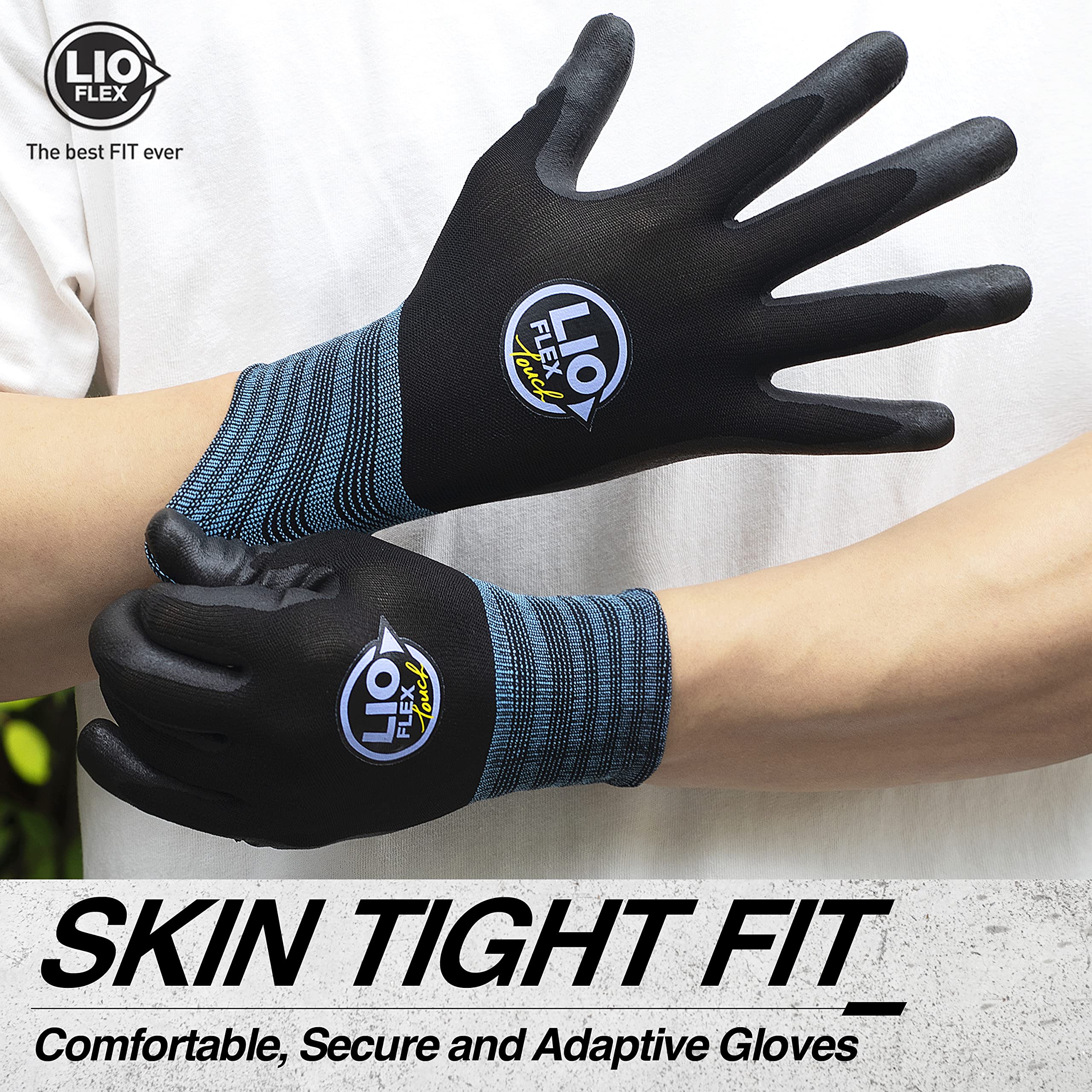Lio Flex Smart Touch Screen Gloves - Work Gloves Men  Women With Thin, Lightweight, Breathable, Flexible, Durable, Anti Slip, Ho