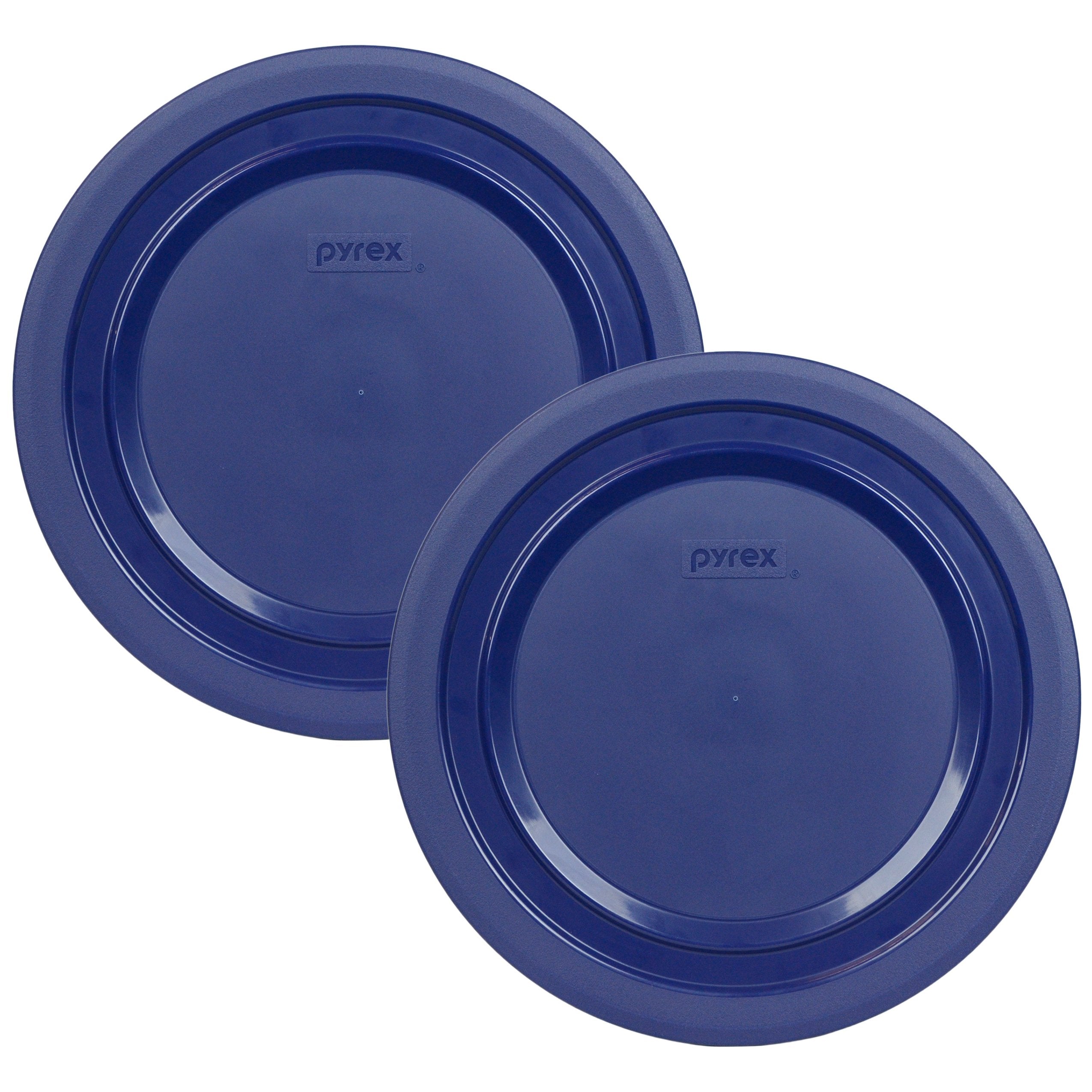Pyrex 7404-Pc 4.5 Quart Navy Blue Round Plastic Storage Lid, Made In Usa - 2 Pack