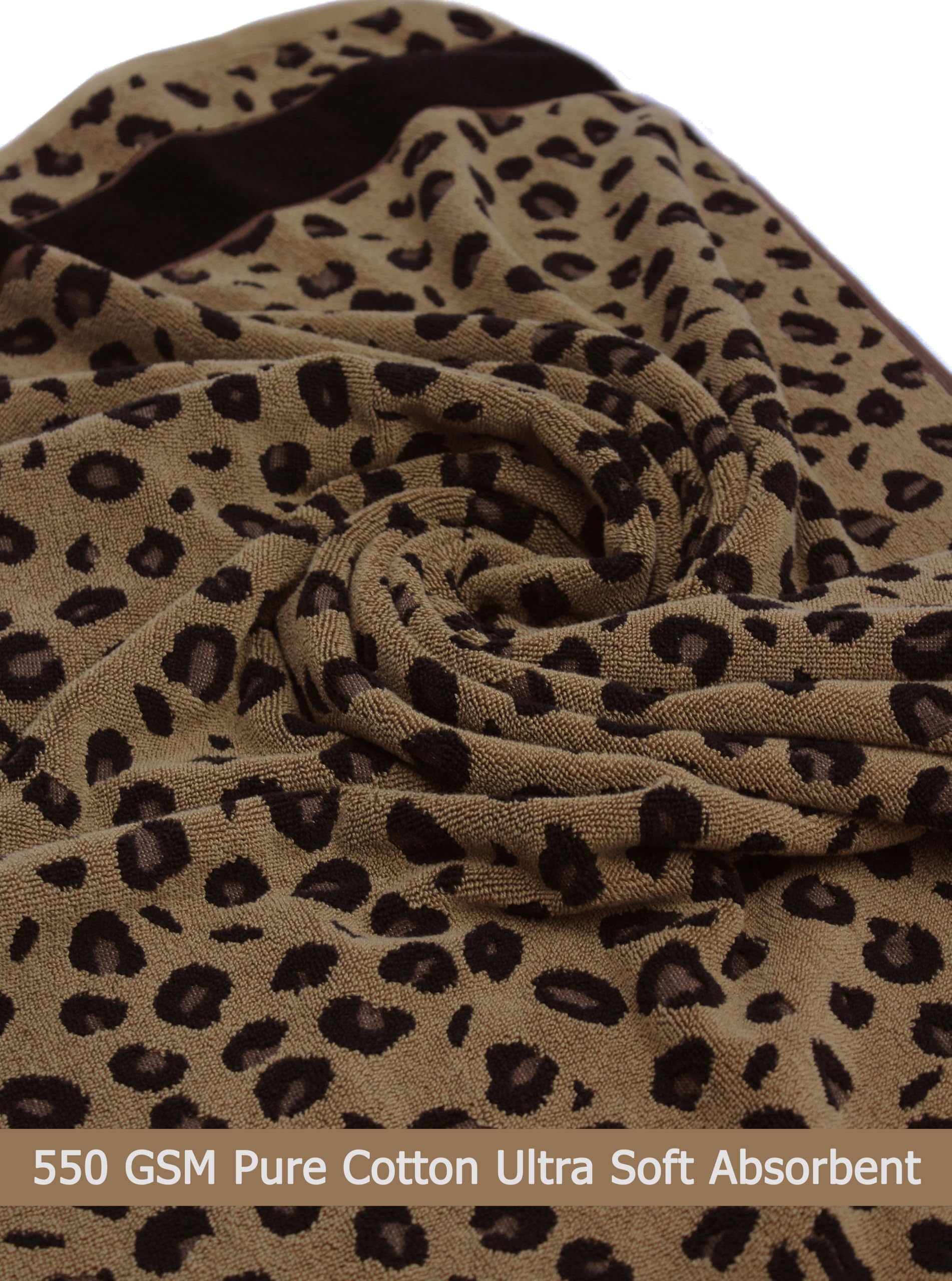 Cotton Craft Hand Towels - Set Of 4 Animal Print Cheetah Leopard Africa Safari Decorative Hand Towel - 100% Cotton Jacquard Luxu