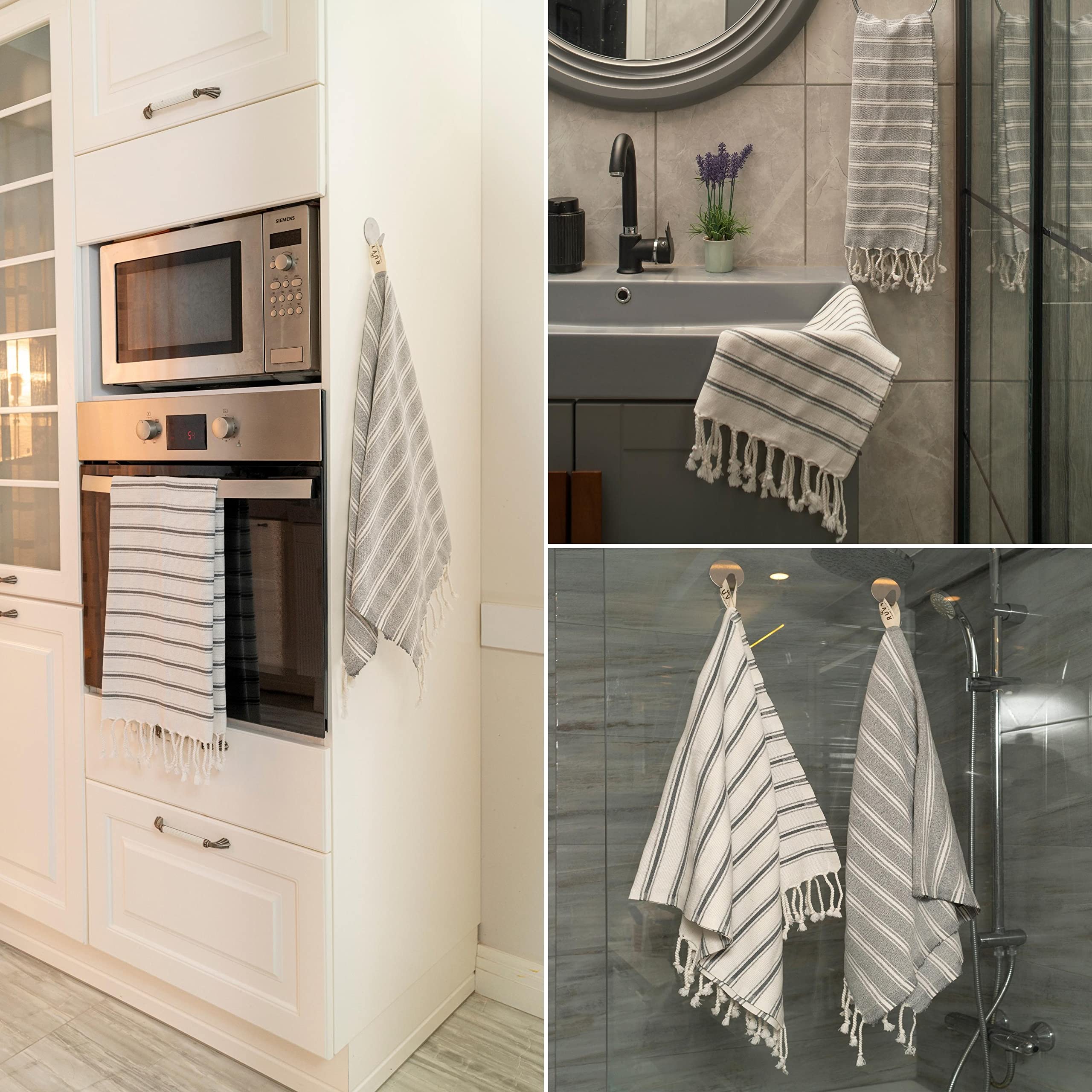 Ruvy Home Basics Turkish Hand Towels For Bathroom Set Of 2 | 18''X40'', Cotton | Bathroom Hand Towels & Decorative Hand Towels F