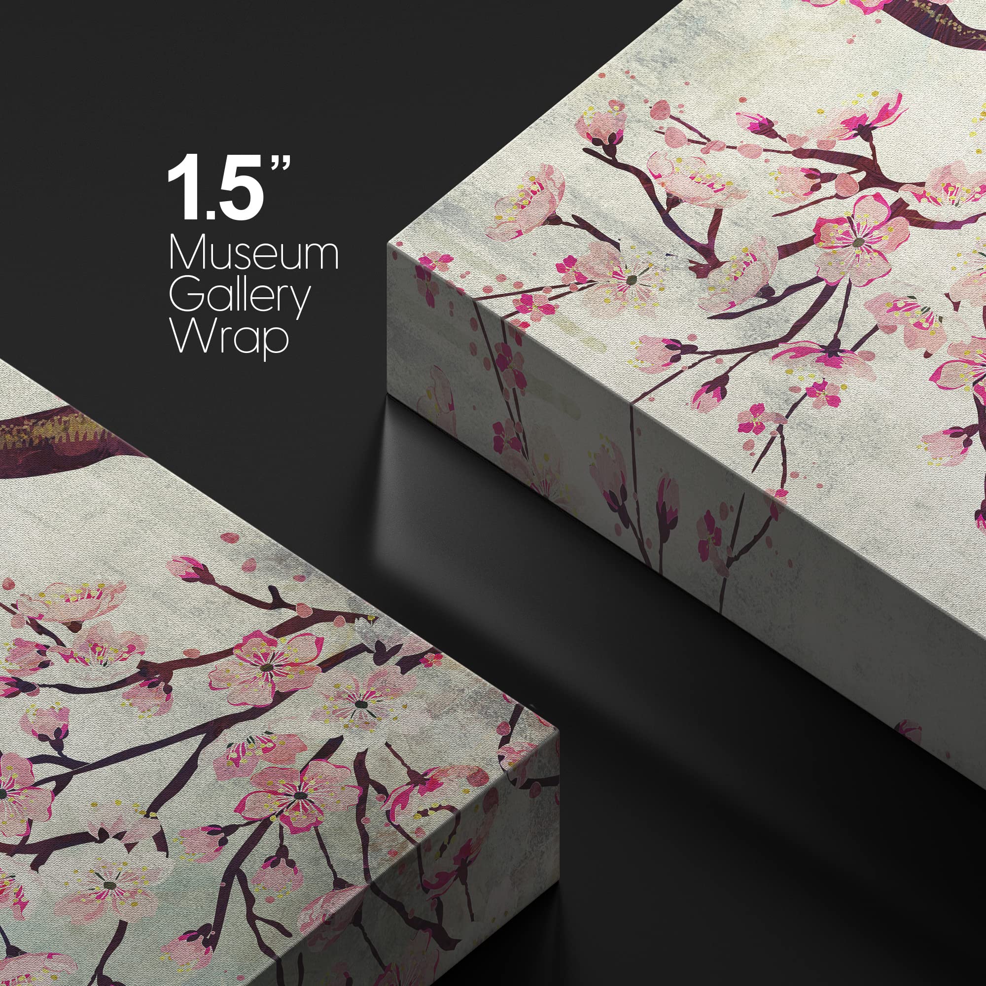 Wall26 Canvas Wall Art - Watercolor Painting Style Cherry Blossom - Giclee Print Gallery Wrap Modern Home Art Ready To Hang - 16