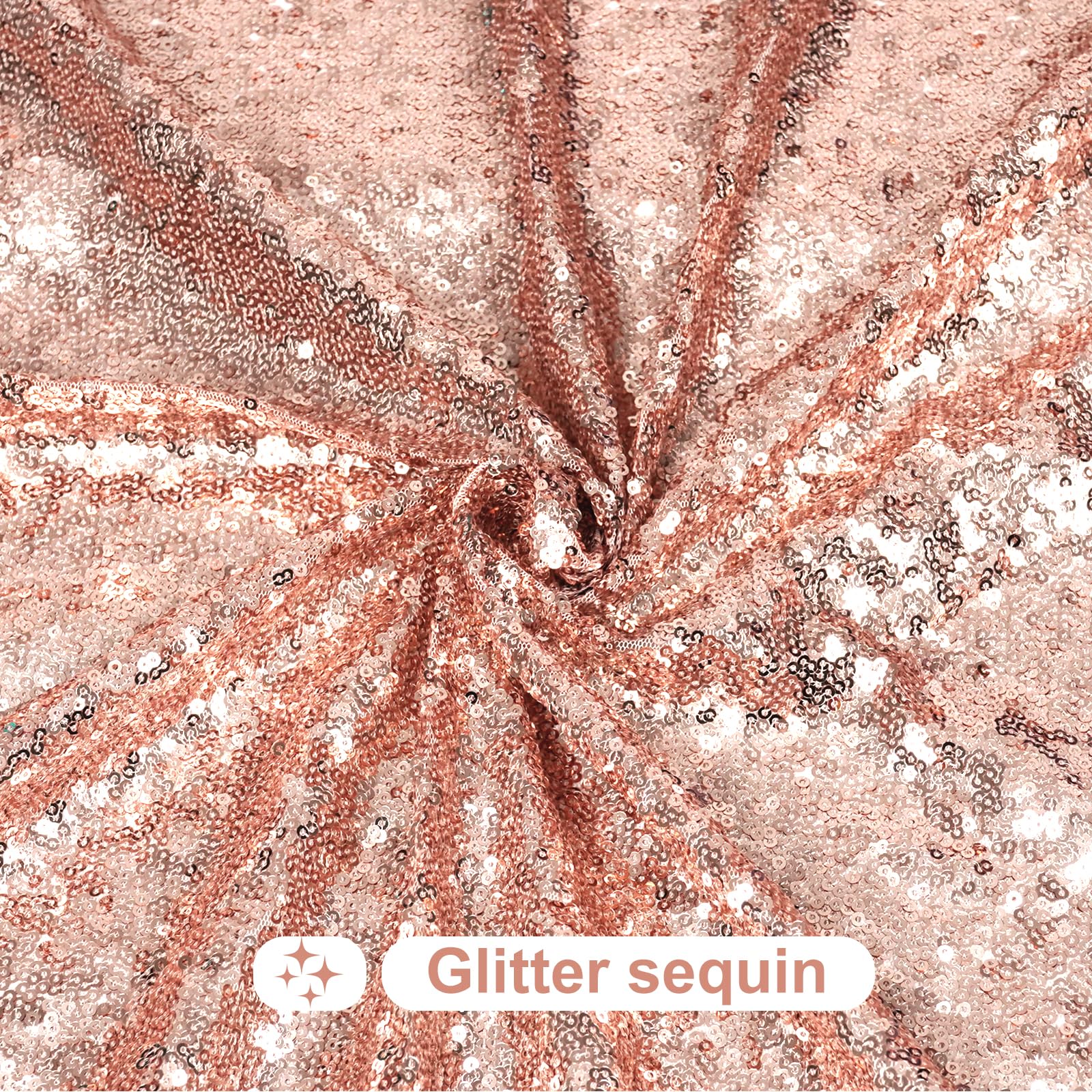 Partydelight Sequin Tablecloth Rectangular 60''X120'' Rose Gold Table Cloth