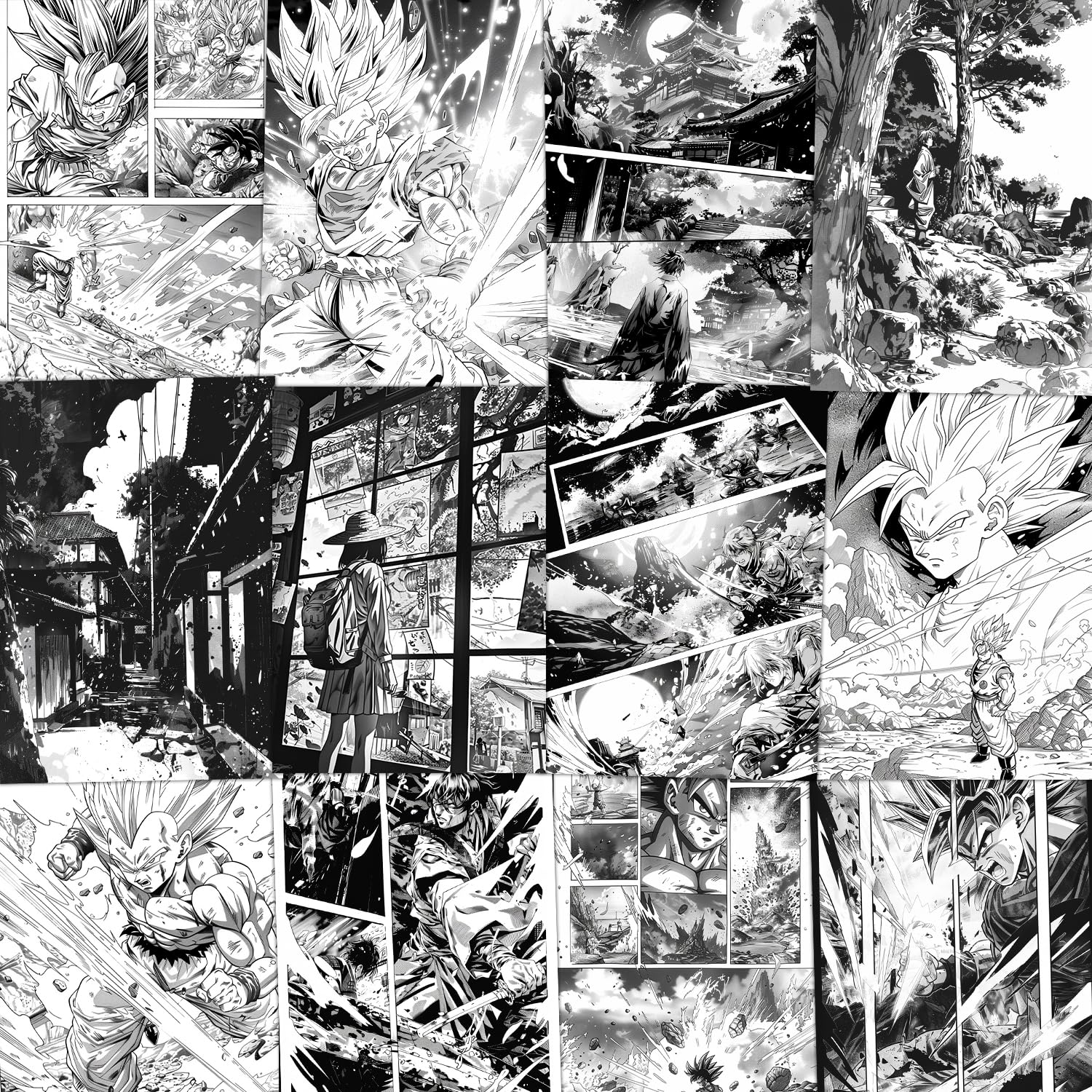Wallgasm Anime Manga Poster Set - Set of 54, 4 x 6 Inches Posters | Anime Posters For Room, Livingroom, Office Dragon Ball Z, Na