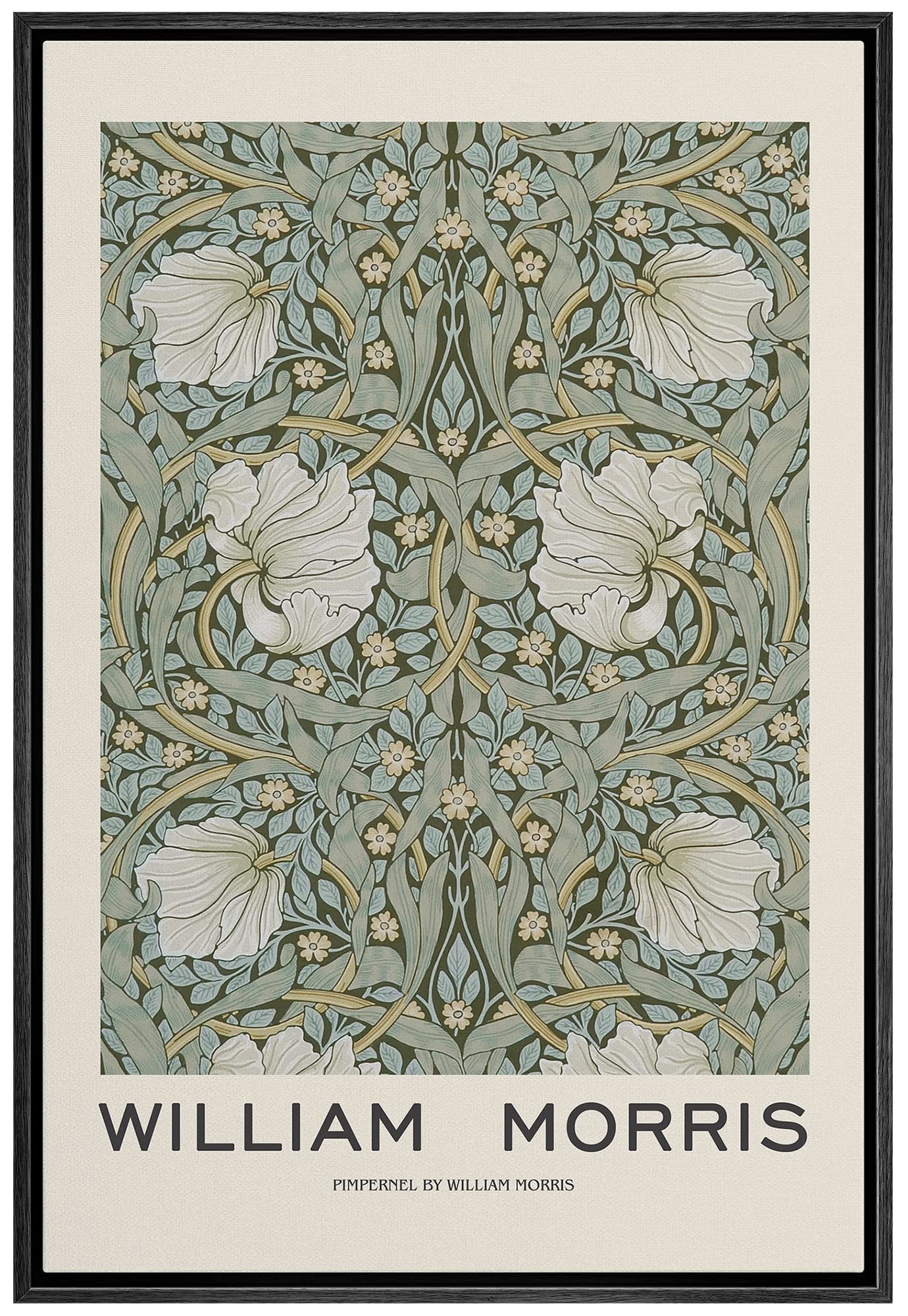 Wall26 Framed Canvas Print Wall Art Pimpernel Flowers By William Morris Historic Cultural Illustrations Fine Art Traditional Sce