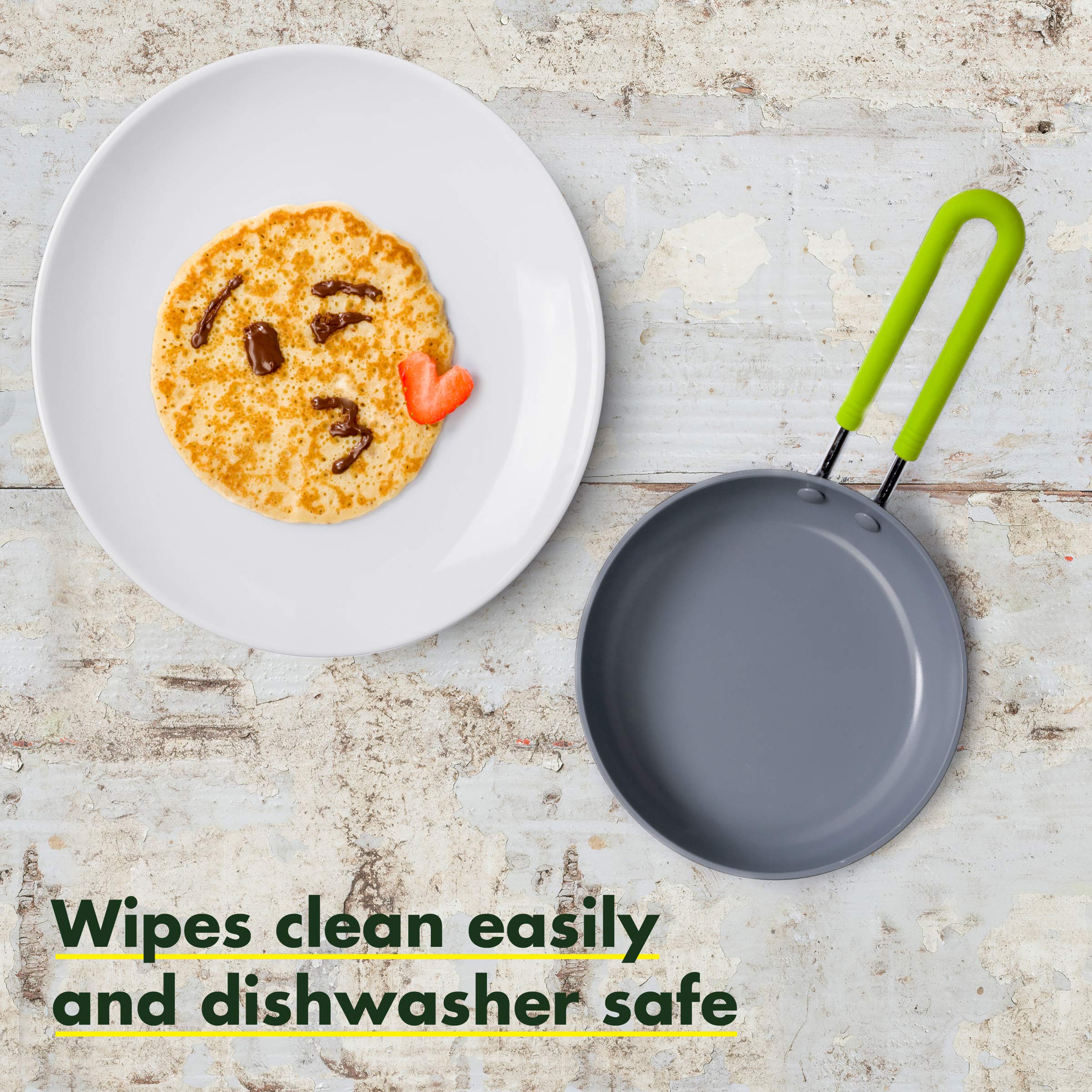 Greenpan Mini Healthy Ceramic Nonstick, 5'' Square Egg Pan, Pfas-Free, Dishwasher Safe, Stay Cool Handle, Black