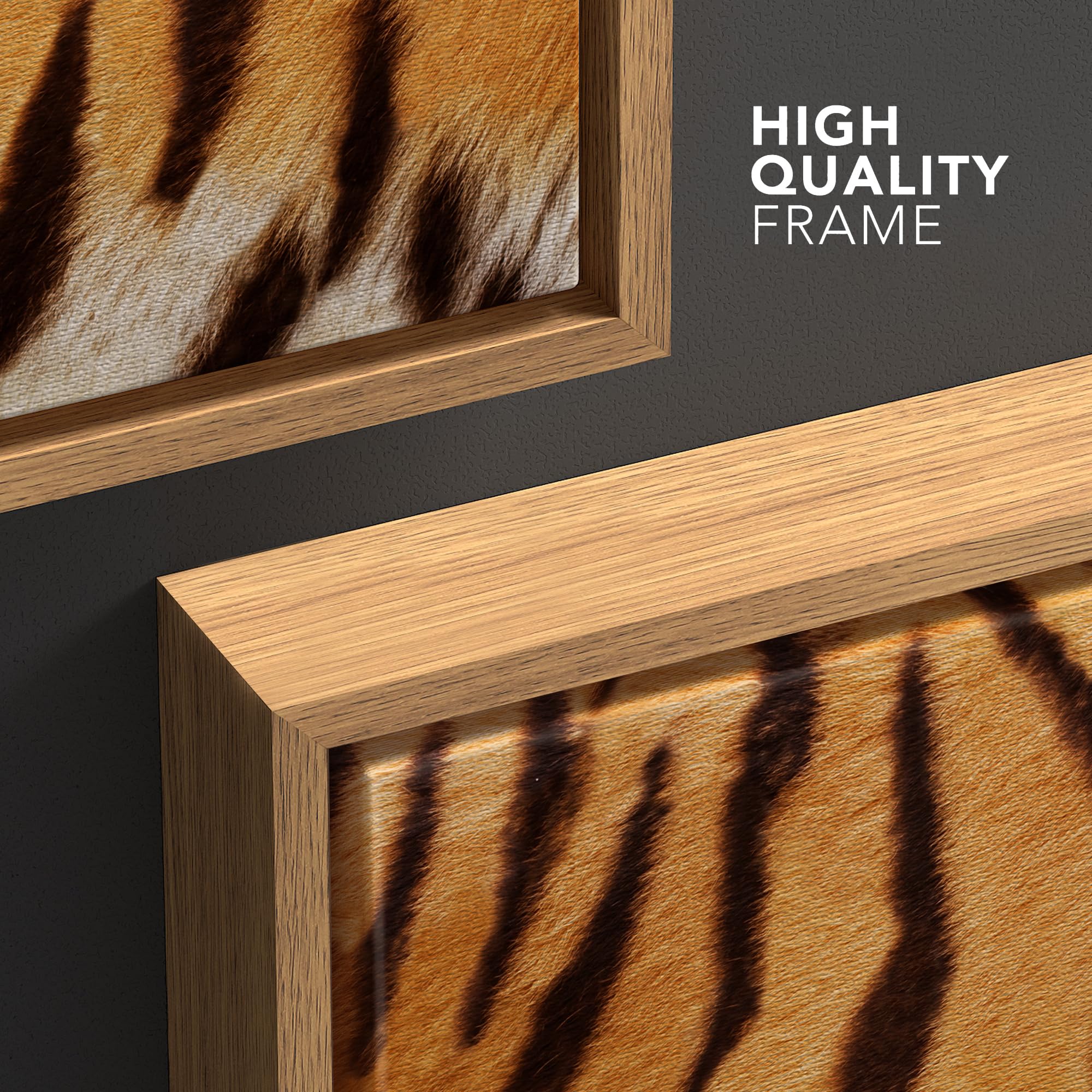 Wall26 Framed Framed Canvas Prints Wall Art Framed Framed Canvas Prints Wall Art - Tiger Fur/Skin Texture - 24''X24'' Natural
