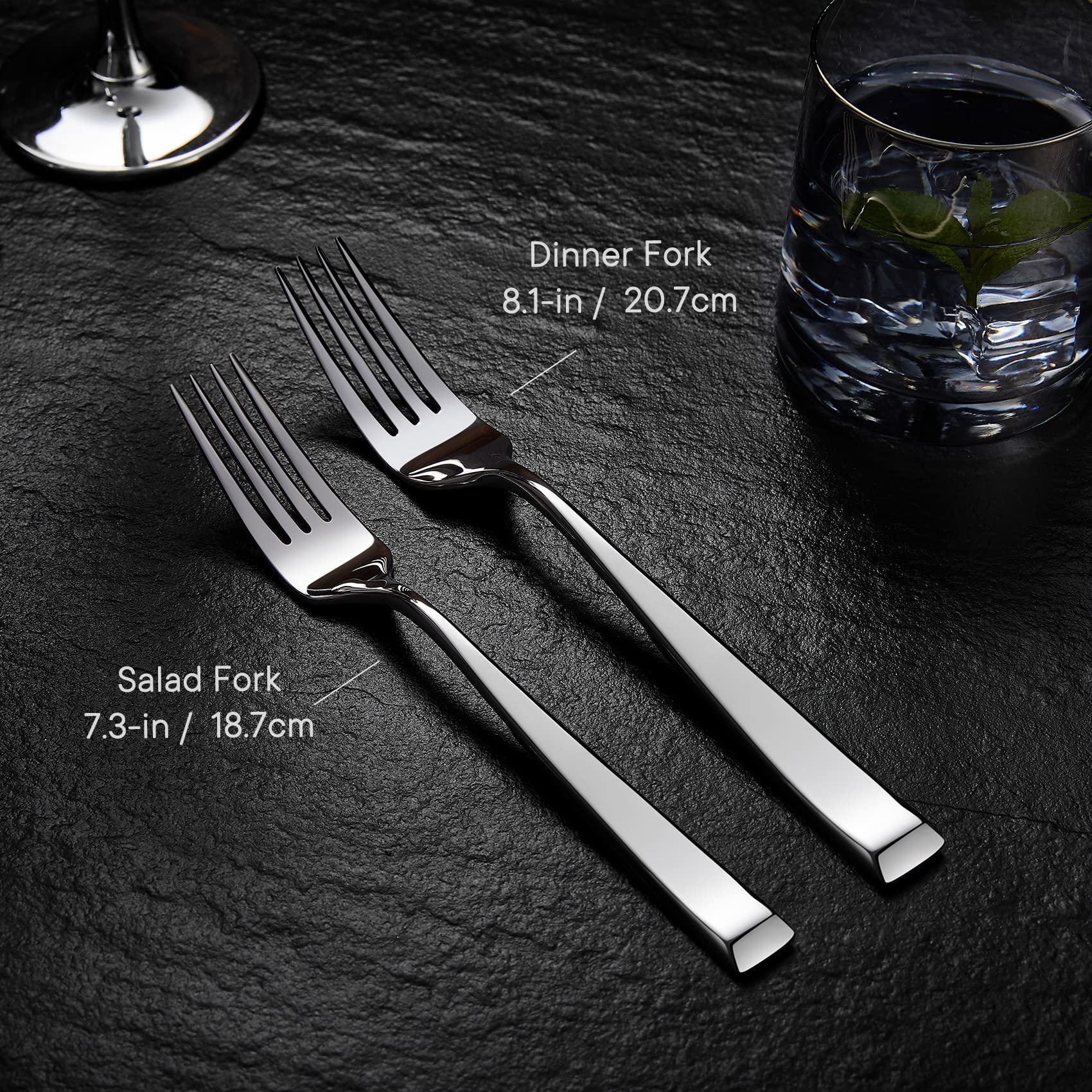 Royalrose Alexander Fine Forks, Set Of 4, 18/10 Stainless Steel, Well Made, Dishwasher Safe, Heavy Duty Fork (7.3'' Salad Fork)