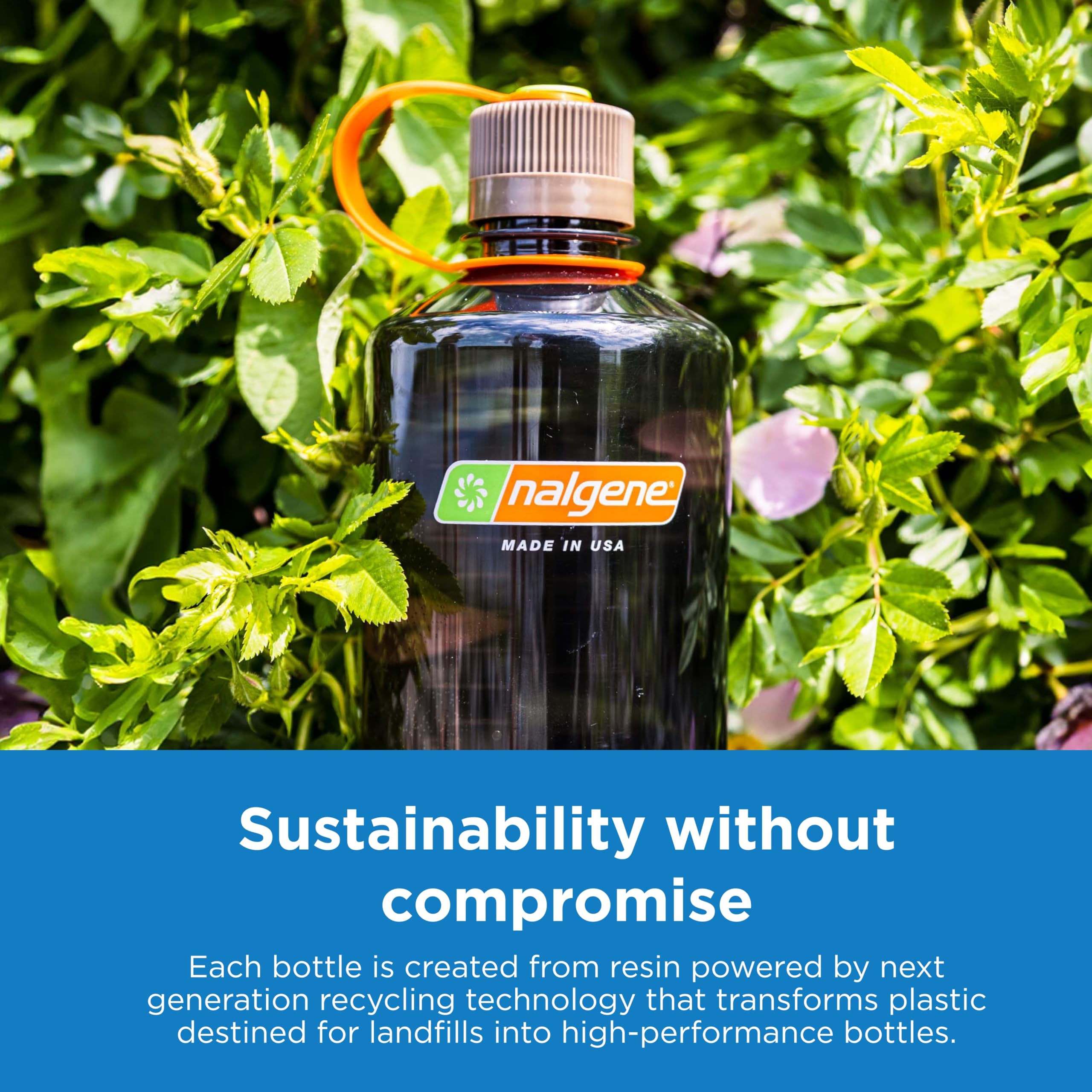 Nalgene Water Bottle - Lightweight Sustain Tritan Bpa-Free Shatterproof Bottle For Backpacking, Hiking, Gym, 32 Oz, Narrow Mouth
