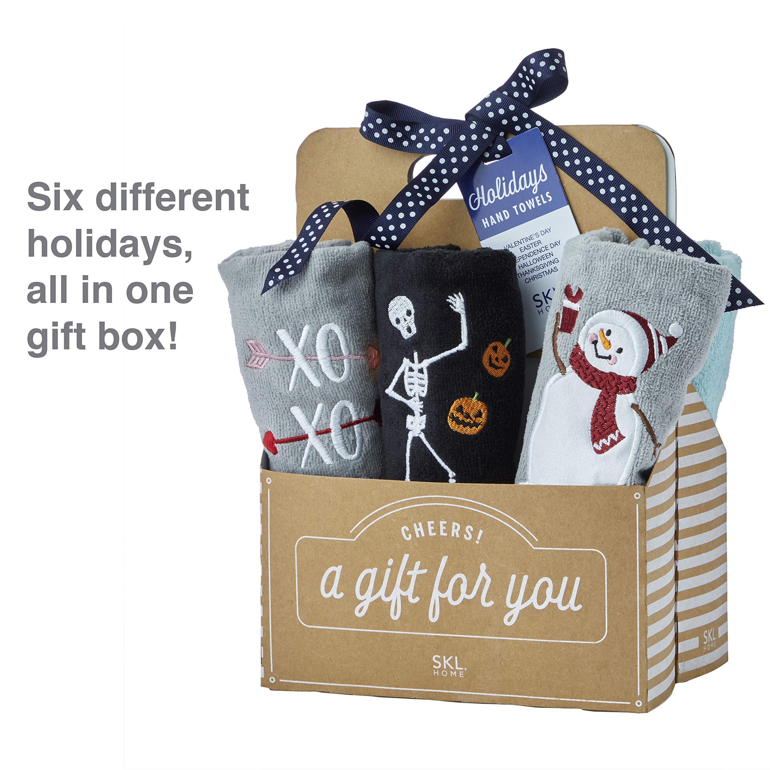 Skl Home Holidays 6-Piece Hand Towel Set, Assorted 6 Count