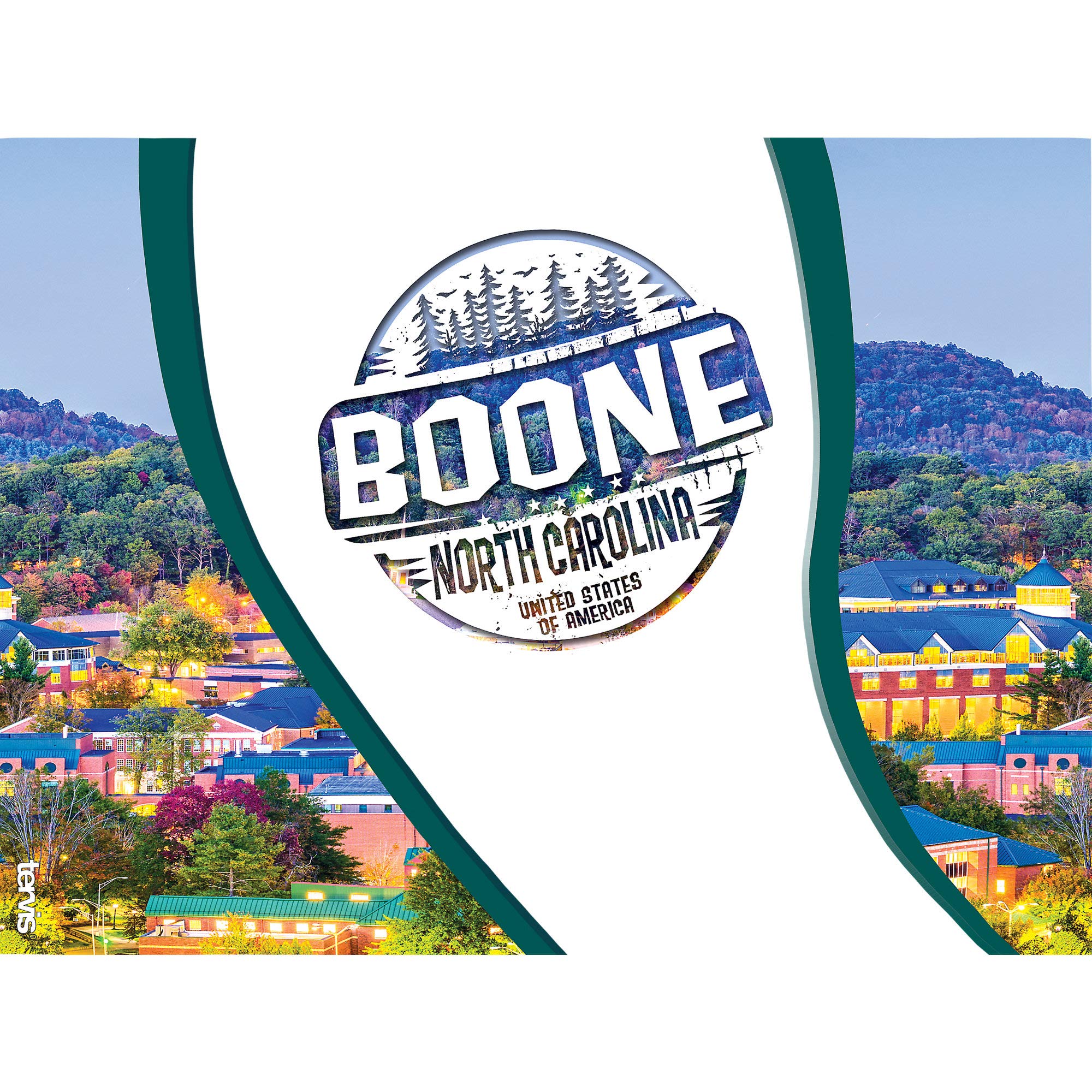 Tervis North Carolina-Boone Stamp Insulated Tumbler With Wrap And Hunter Green Lid, 24Oz, Clear