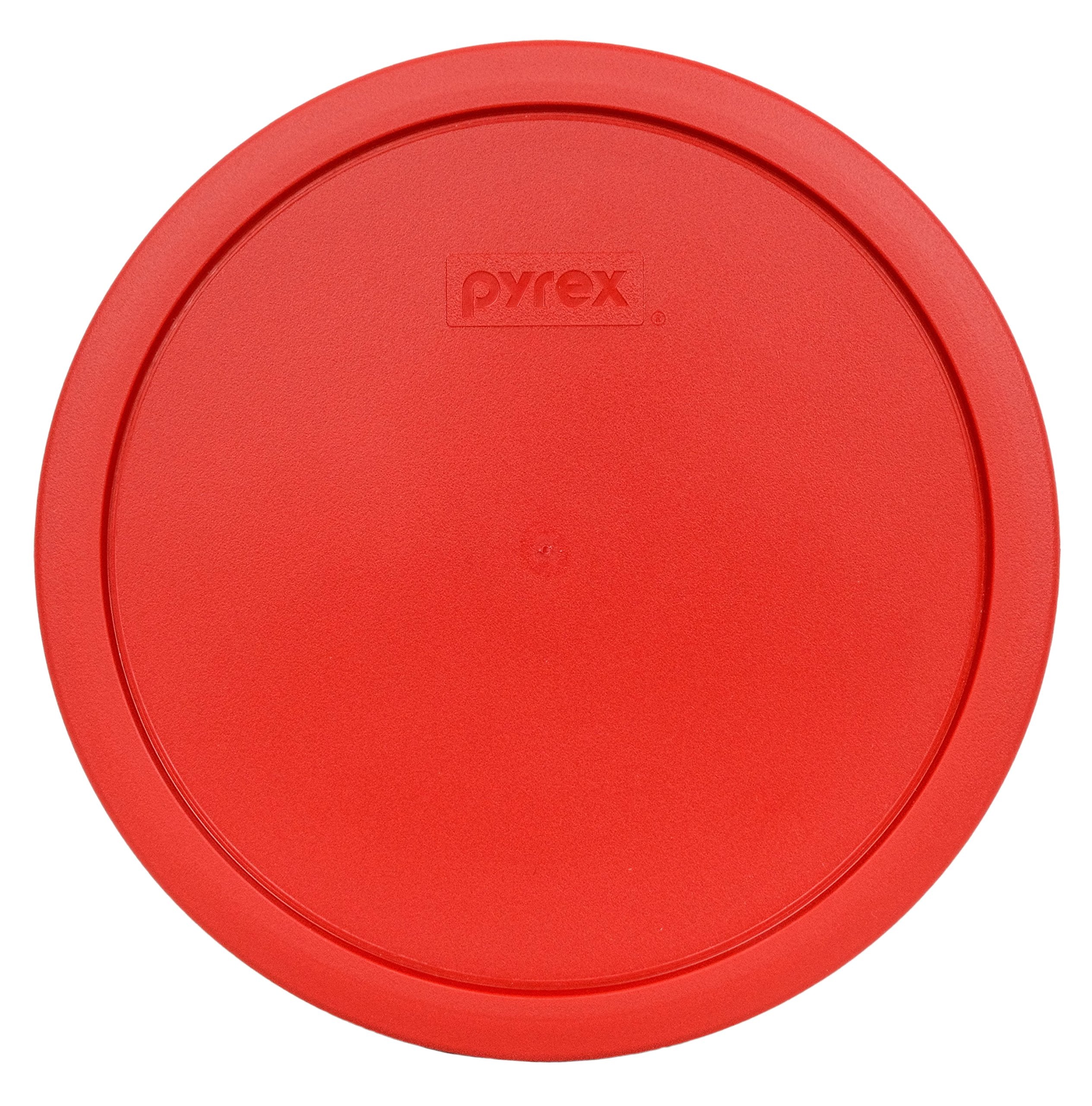 Pyrex 7403-Pc 10 Cup (1) Poppy Red (1) Blue Round Plastic Storage Lids Made In The Usa