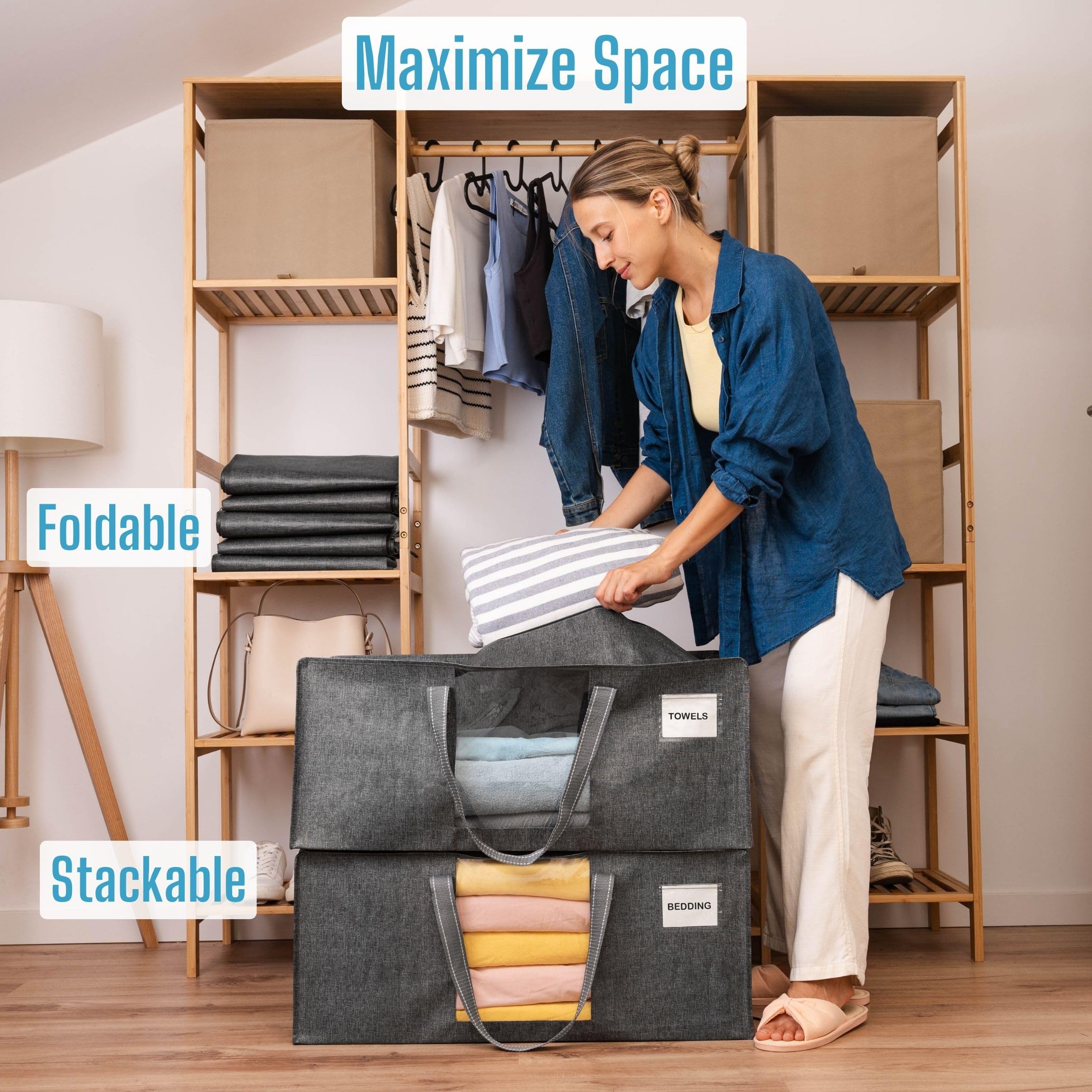 Veno 10 Pack Moving Bags Extra Large Storage Bags For College Move-In, Heavy-Duty Storage Totes, Packing Boxes, And Wardrobe Mov