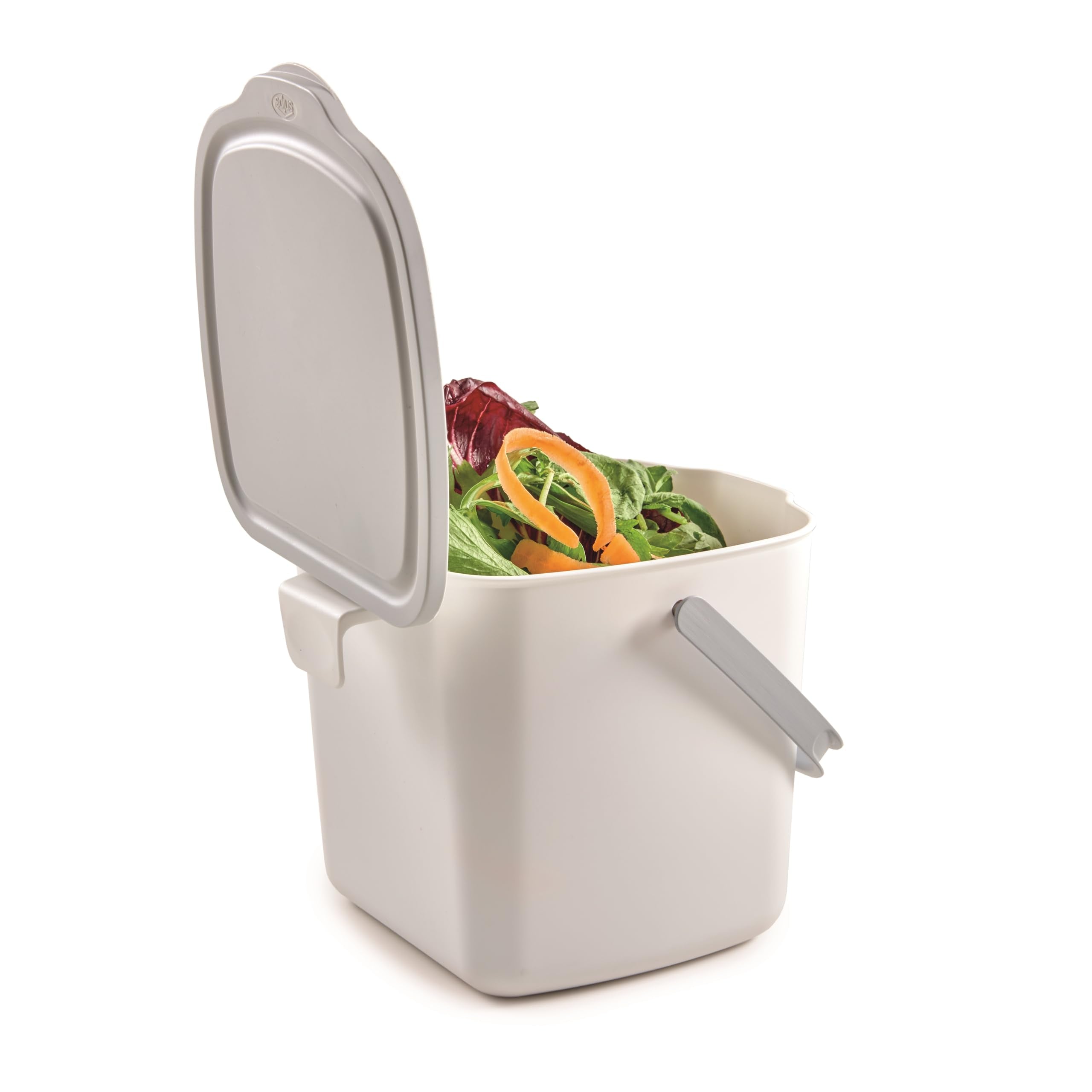 Snips Food Waste Compost Bin With Lid And Handle 3L, Compost Bin For Kitchen, Bin Food Waste For Hanging 20.5 X 18.5 X 16.7, Mad