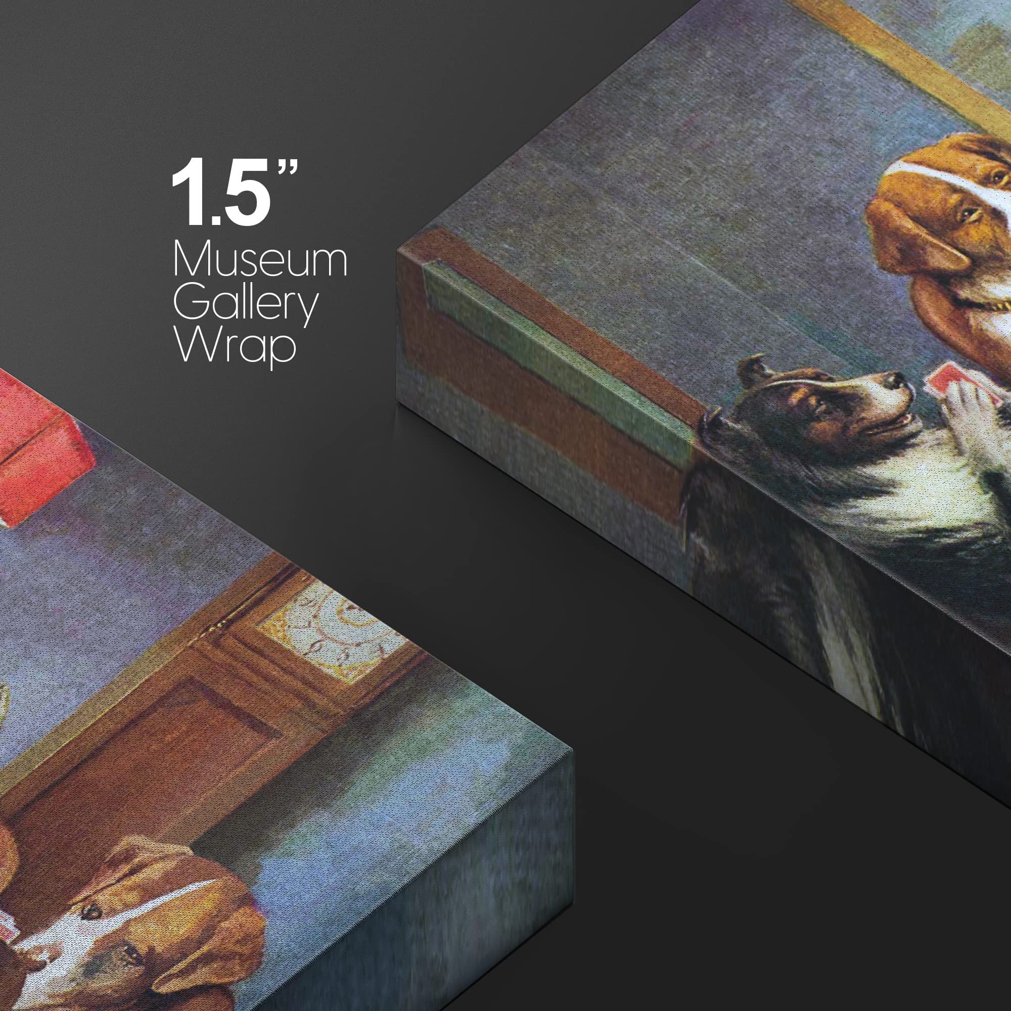 Wall26 Pokers Dogs (Or Dogs Playing Cards) By C. M. Coolidge - Canvas Print Wall Art Famous Painting Reproduction - 24'' X 36''