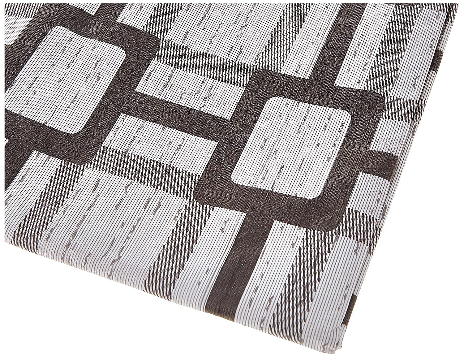 Kuber Industries Checkered Pvc 6 Seater Dining Table Cover - Grey (Ctktc05459)