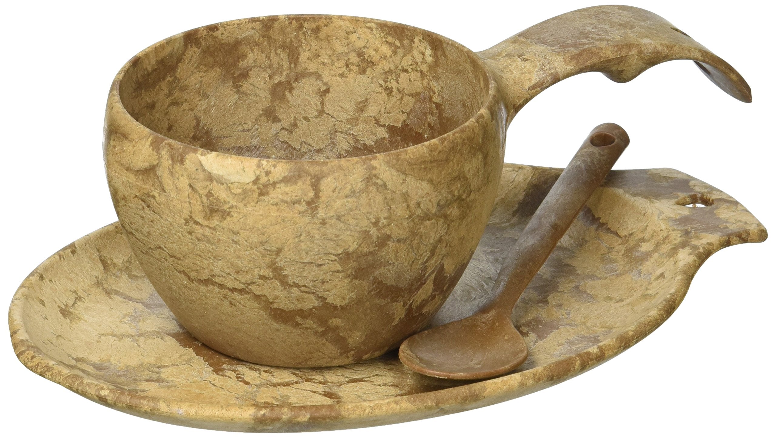 Kupilka Kgift Cup, Platter, And Spoon Gift Set,Brown,3 Piece Set
