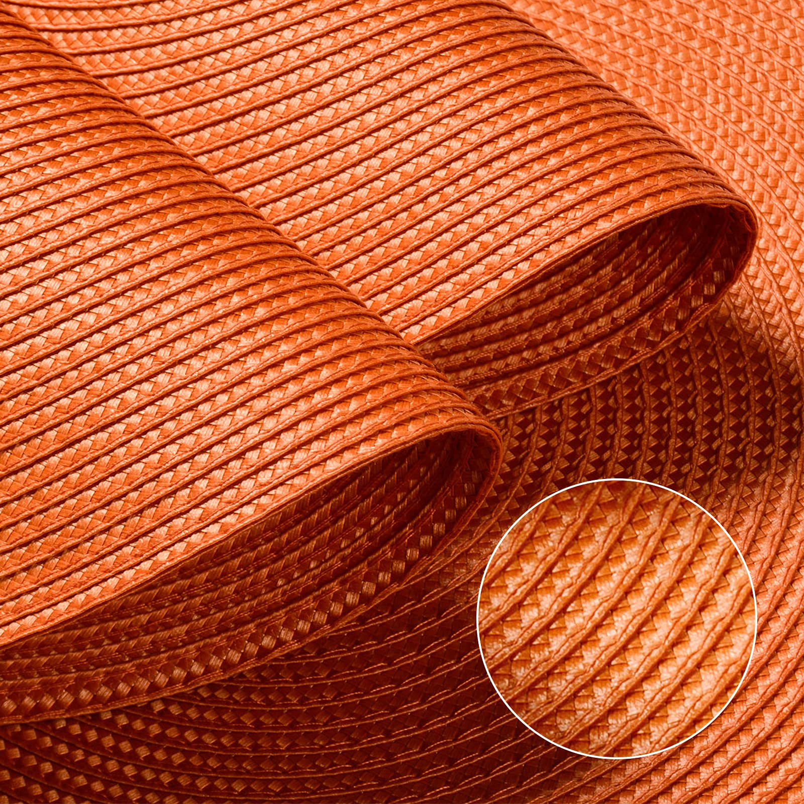 Funwheat Round Braided Placemats Set Of 6 Table Mats For Dining Tables Woven Washable Non-Slip Place Mats 15 Inch For Table Deco