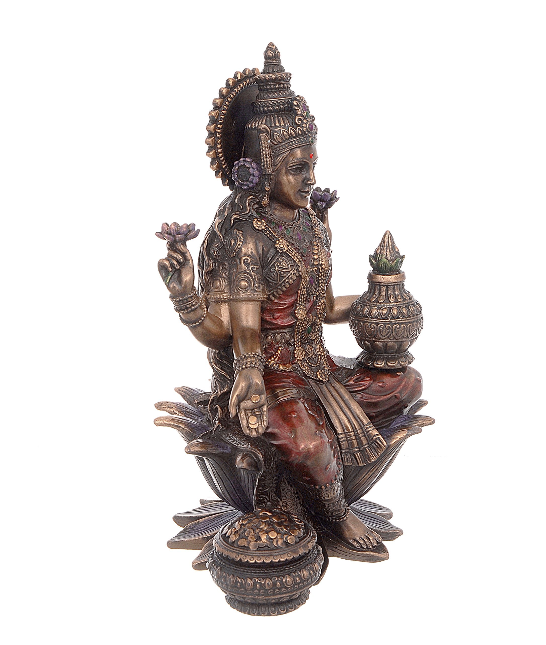 Aone India Idol Bonded Bronze Poly Resin Idol Laxmi Ganesh Murti 7 Inches