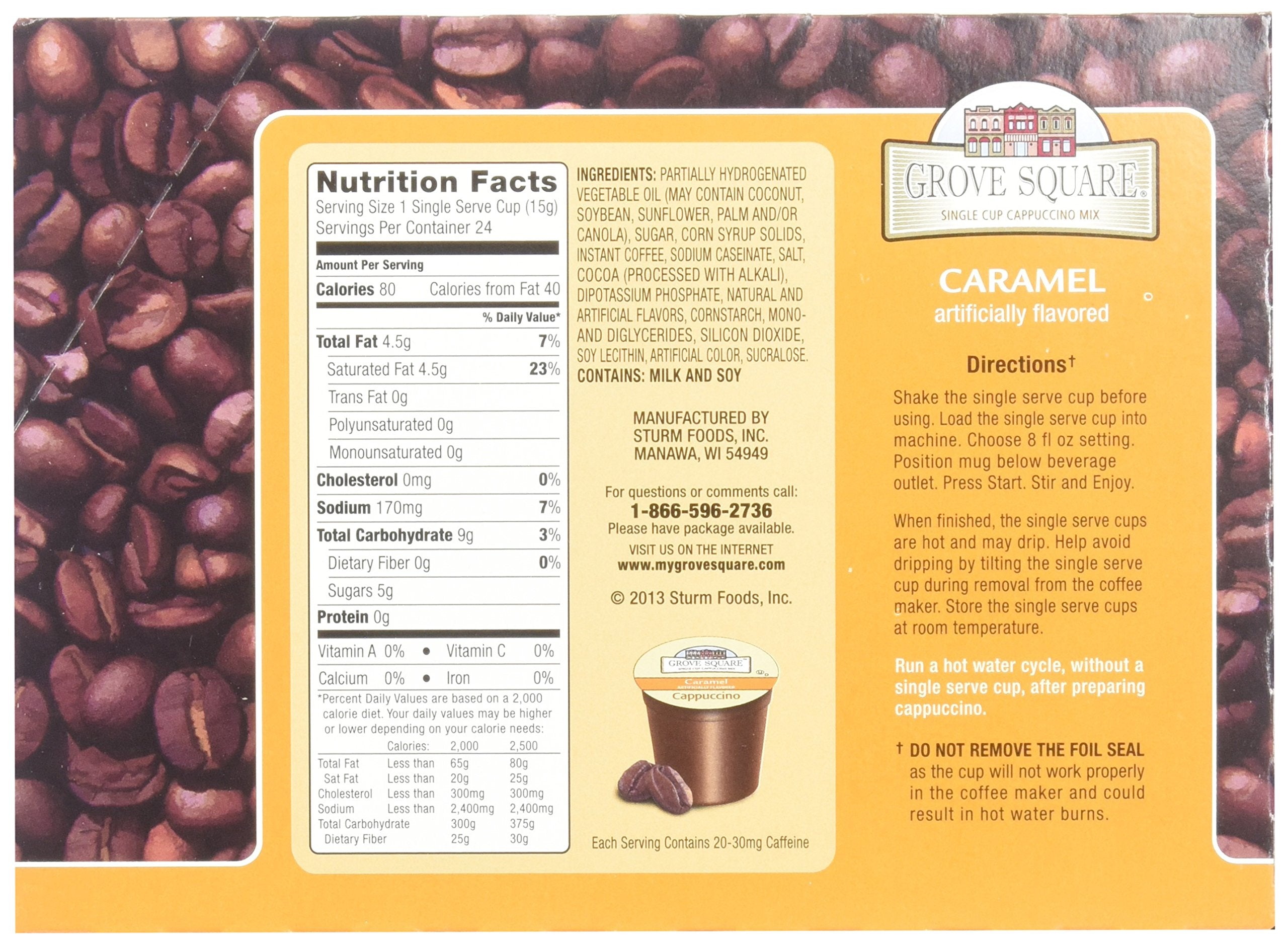 Grove Square Caramel Cappuccino 96 Single Serve Cups