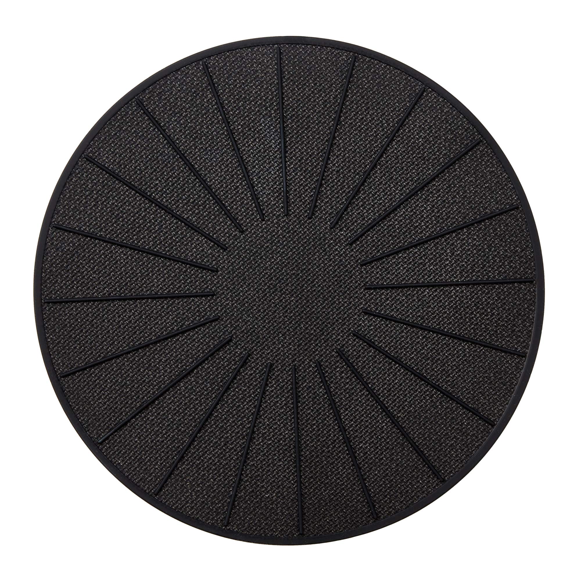 Lazy K Induction Cooktop Mat - Silicone Fiberglass Scratch Protector - 9.4in Black Non-Slip Pad for Magnetic Stoves