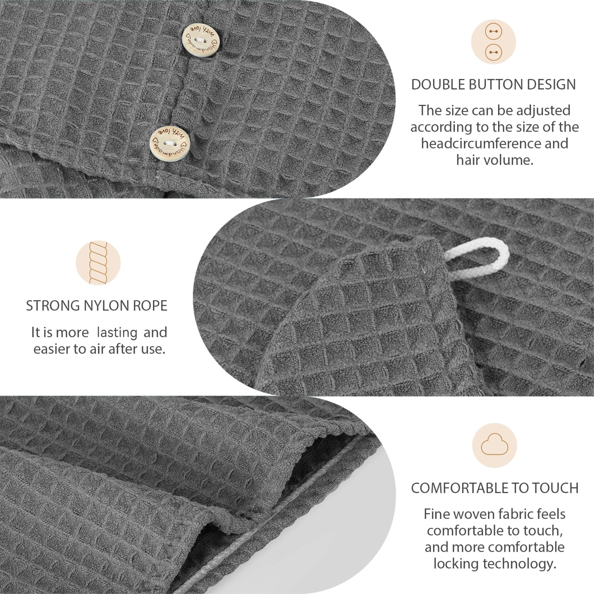 MaopaoBeauty Microfiber Hair Drying Towel Breathable Hair Towel for Wet, Curly, Straight, Long Hair Extra Large 27.5 * 10.5inch