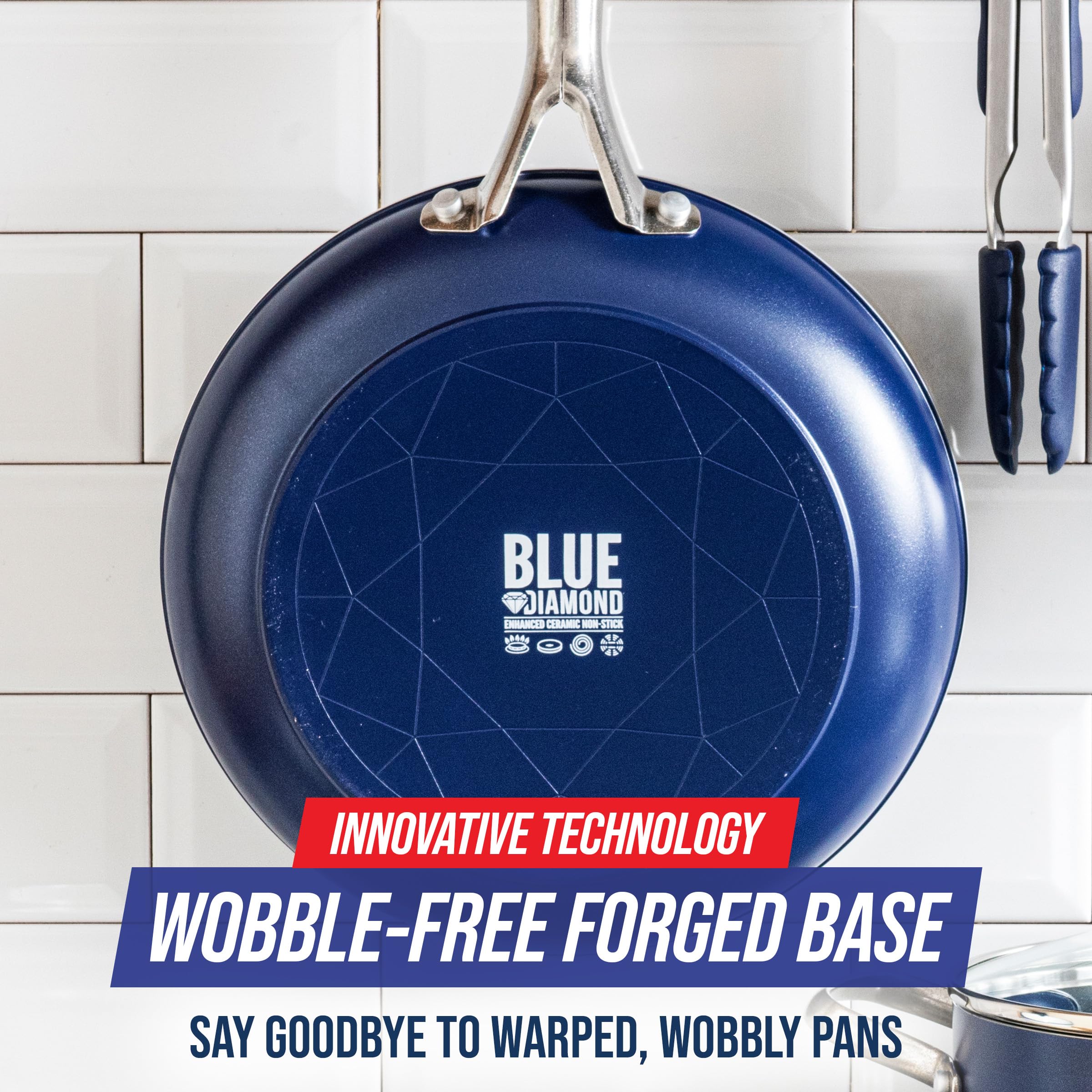 Blue Diamond Frying Pan 8    Skillet, Diamond Infused Healthy Ceramic Nonstick, Pfas And Pfoa-Free, Dishwasher And Oven Safe, Ev