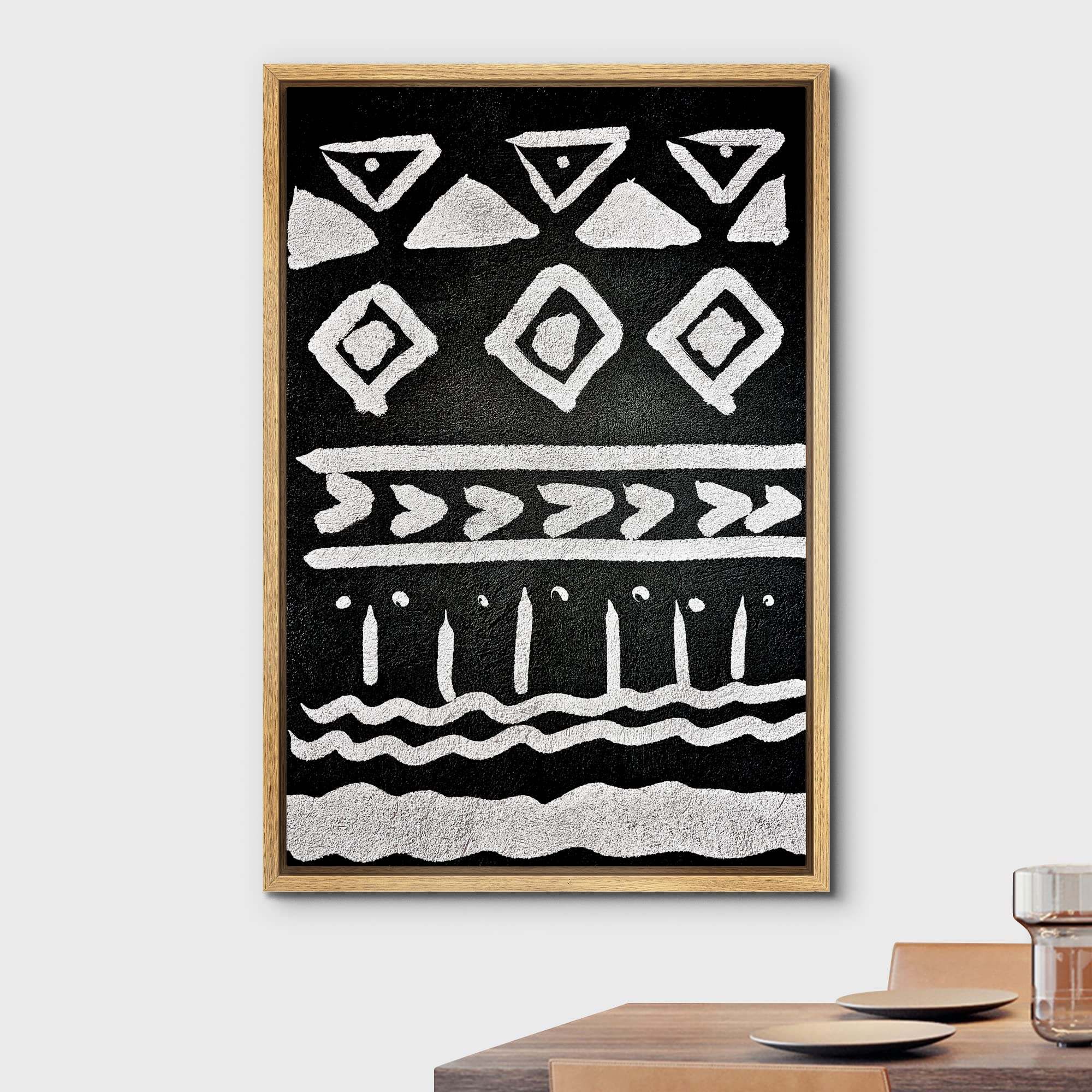 Wall26 Framed Canvas Print Wall Art Geometric Arrow & Triangle Tribal Pattern Abstract Shapes Illustrations Modern Art Bohemian