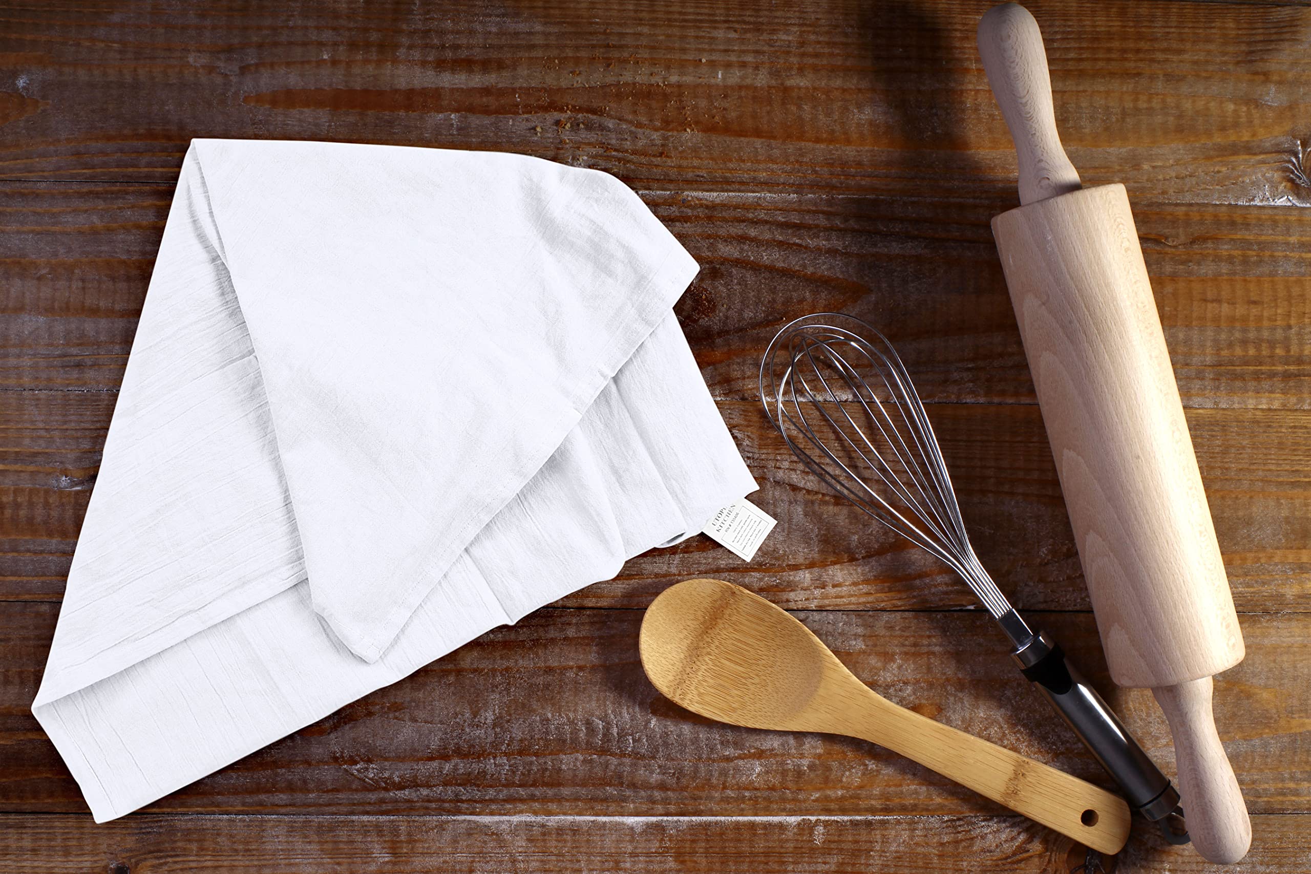 Utopia Kitchen 6 Pack Flour Sack Tea Towels, 28 X 28 Ring Spun 100% Cotton Dish Cloths - Machine Washable - For Cleaning & Dryin