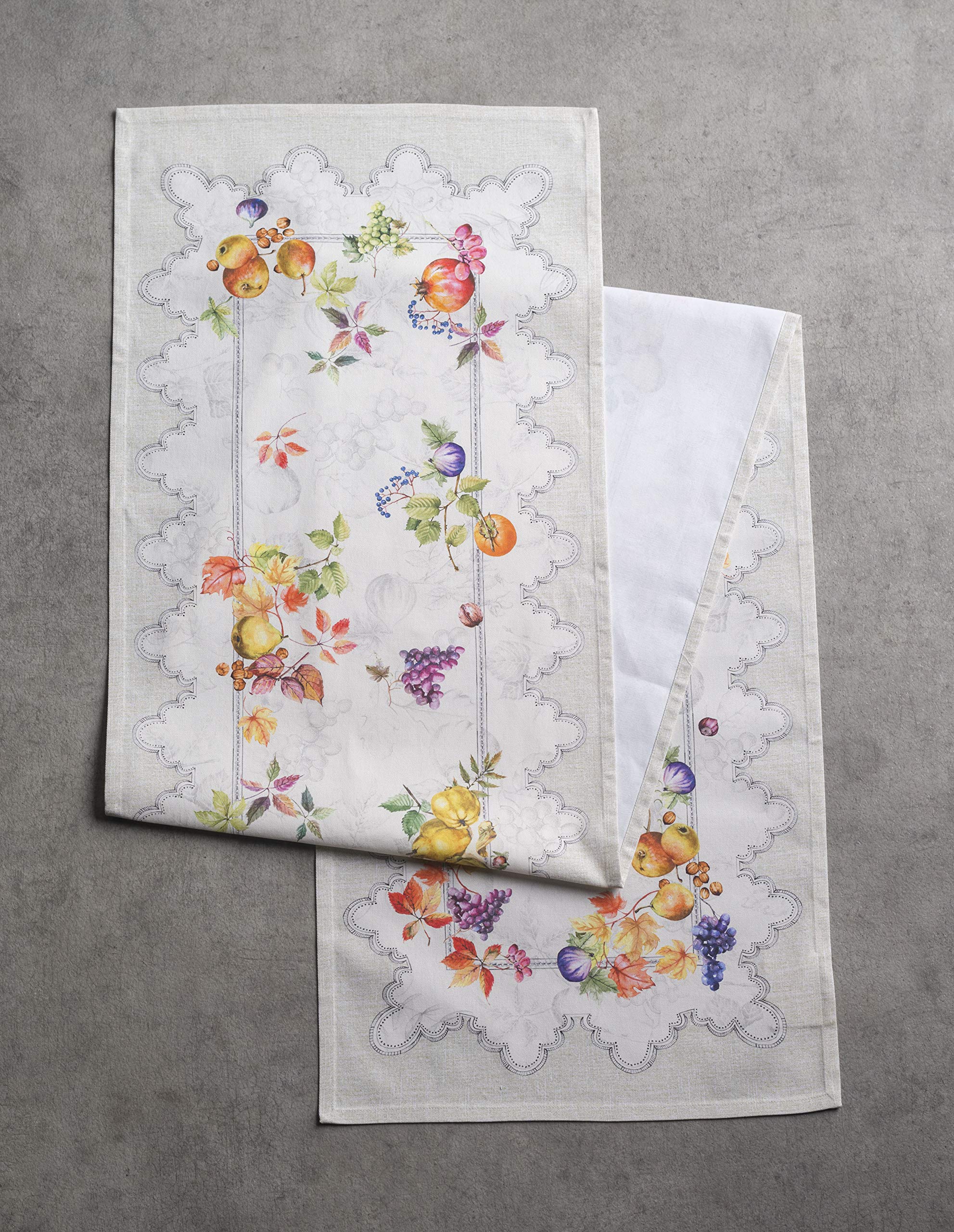 Maison D' Hermine Tablerunners 100% Cotton Decorative Tablerunner Table Cover, Holiday, Dinner, Wedding & Dining, Fruit D'Hiver