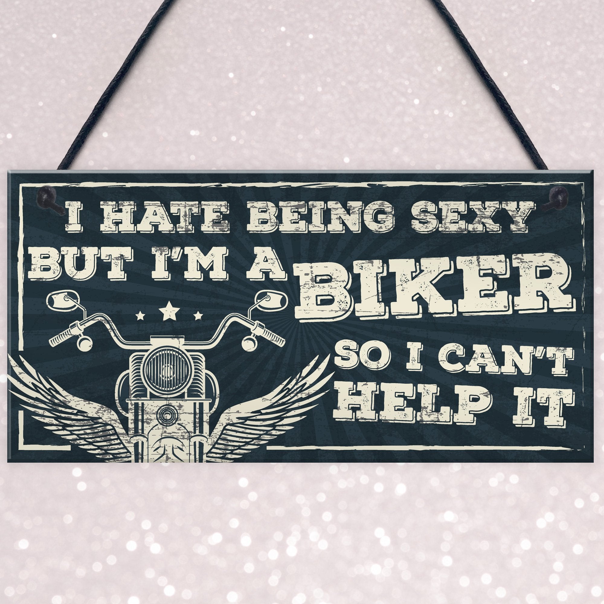 RED OCEAN Motorbike Biker Cycle Hanging Plaque Man Cave Garage Workshop Sign Gift For Men Dad Grandad Gift