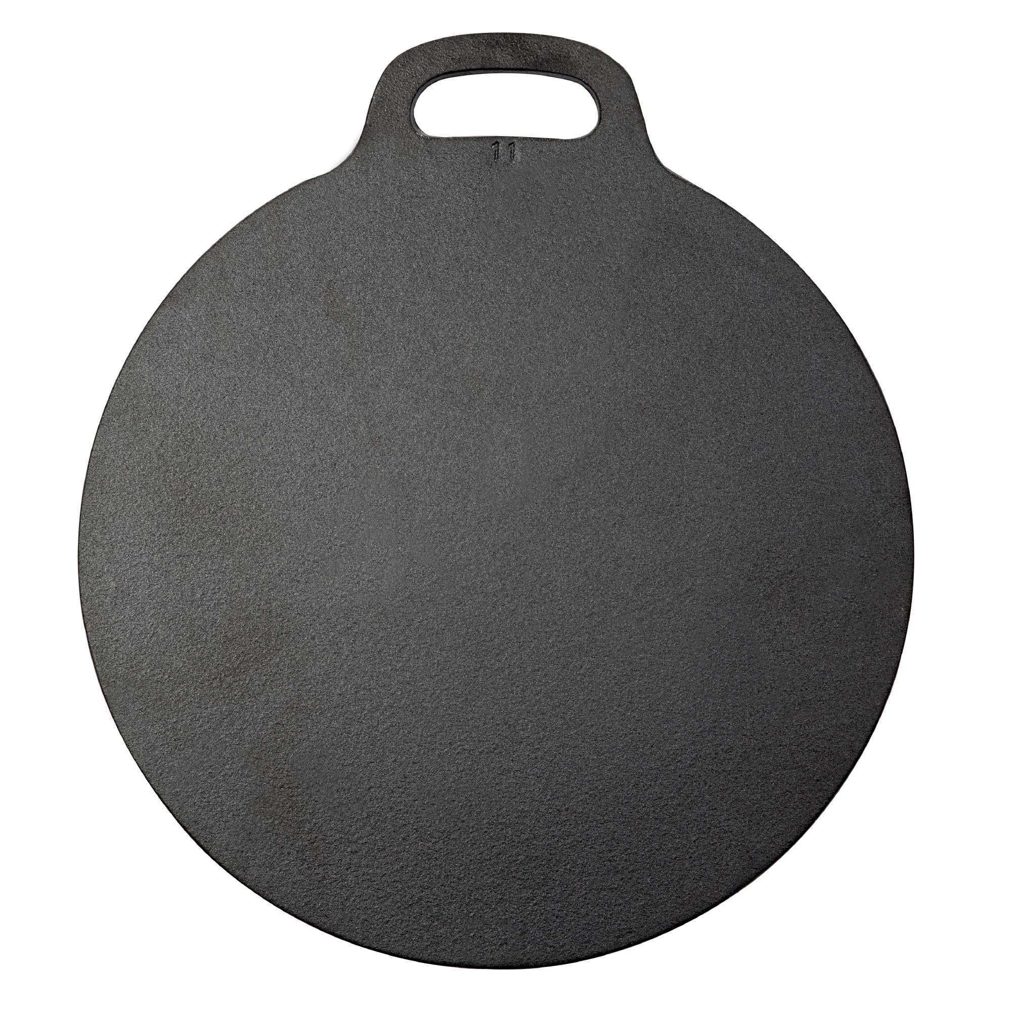 Victoria 15-Inch Cast Iron Tawa Dosa Pan, Pizza Pan with a Loop Handle, Crepe Tawa Preseasoned with Flaxseed Oil, Made in Colomb