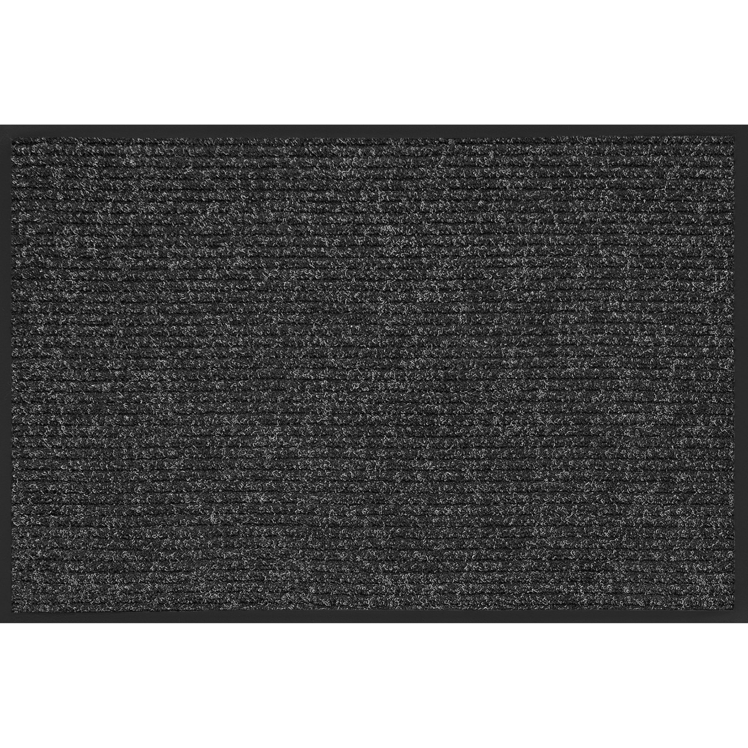 Apache Mills Rib Commercial Carpeted Indoor And Outdoor Floor Mat, Pepper, 4-Feet By 6-Feet