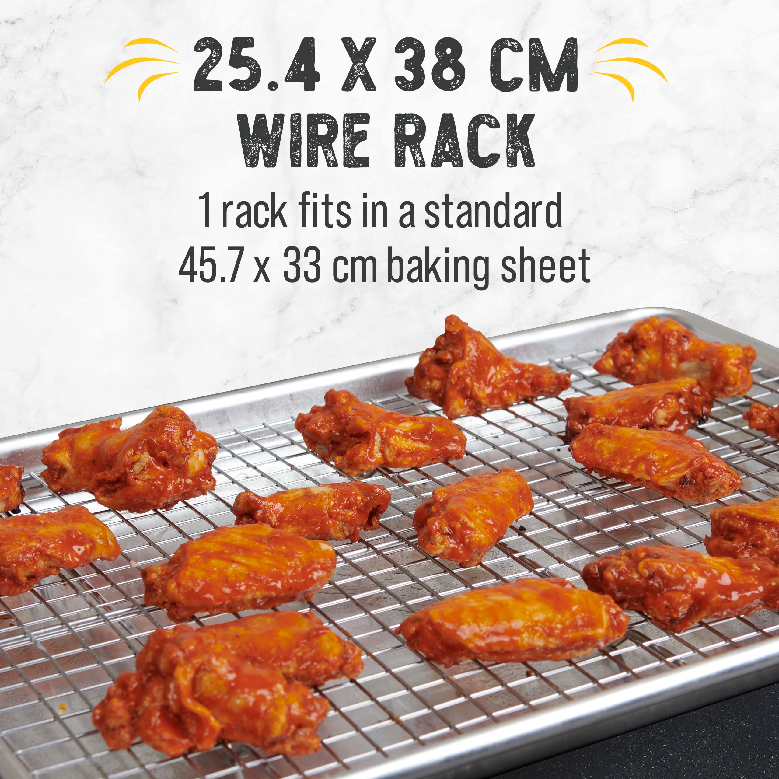 Checkered Chef Cooling Rack - Set Of 2 Stainless Steel, Oven Safe Grid Wire Cookie Cooling Racks For Baking & Cooking - 10'' X 1