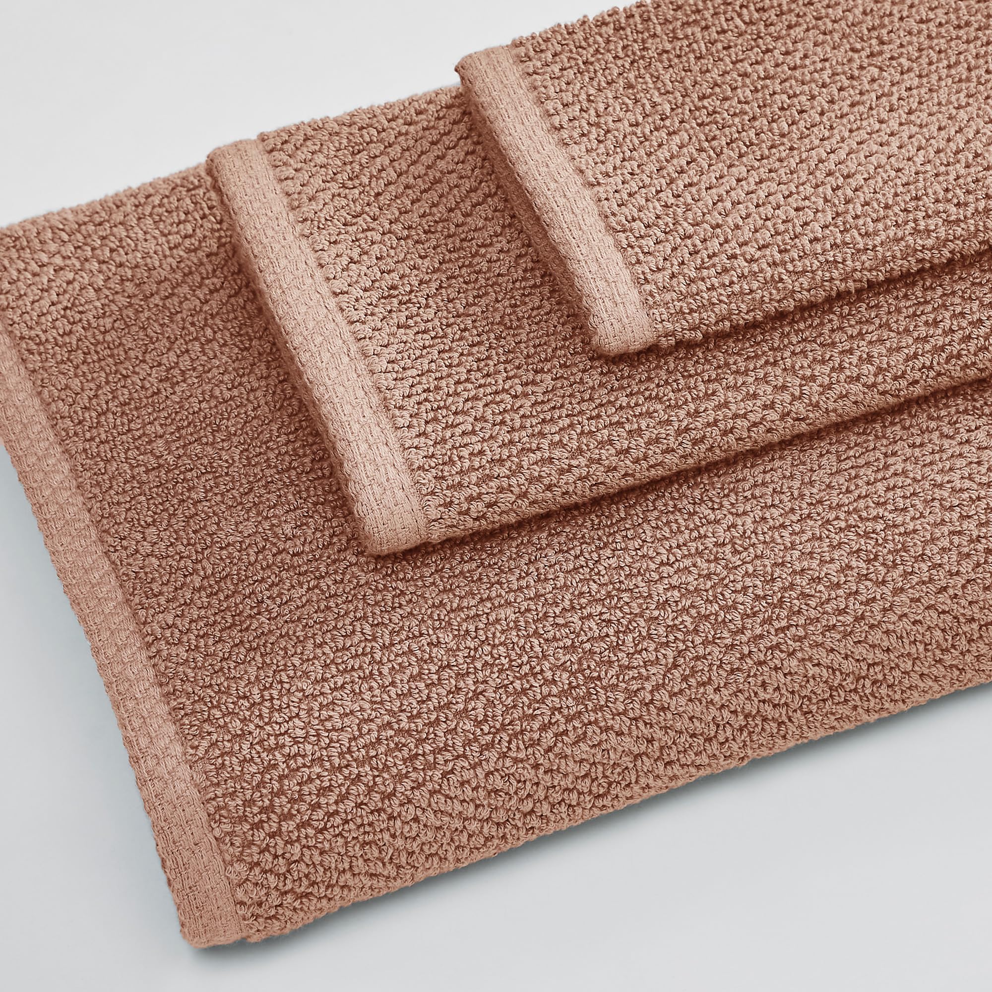 Great Bay Home Pink Washcloth- 100% Cotton 12-Pack 13X13 Wash Cloth - Absorbent, Quick-Drying, Durable Face Towels For Bathroom
