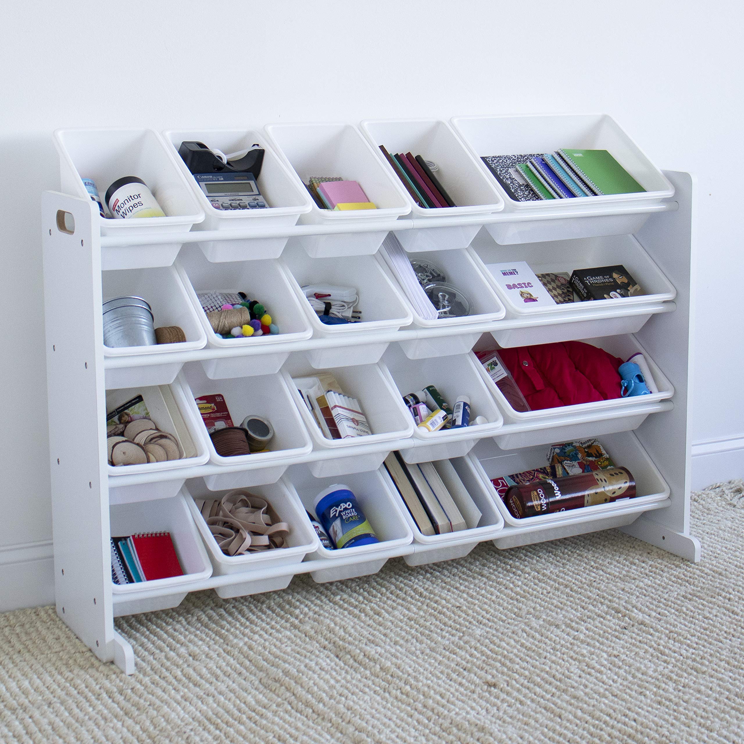 Humble Crew Extra Large Toy Organizer with 20 Storage Bins  White/White