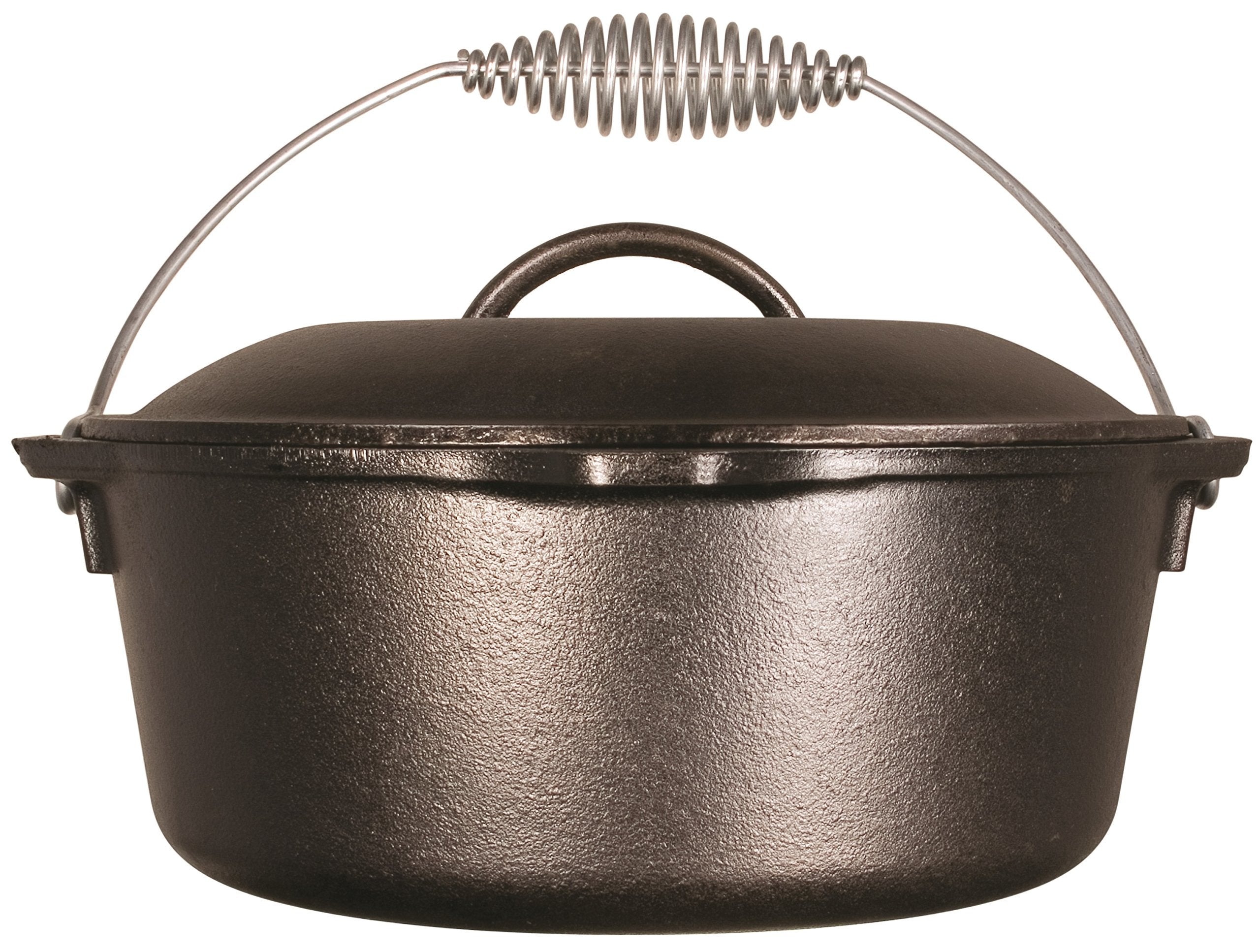Lodge 5 Quart Pre-Seasoned Cast Iron Dutch Oven With Lid - Wire Bail Handle For Easy Transfer From Cooking Surface To Table - Us