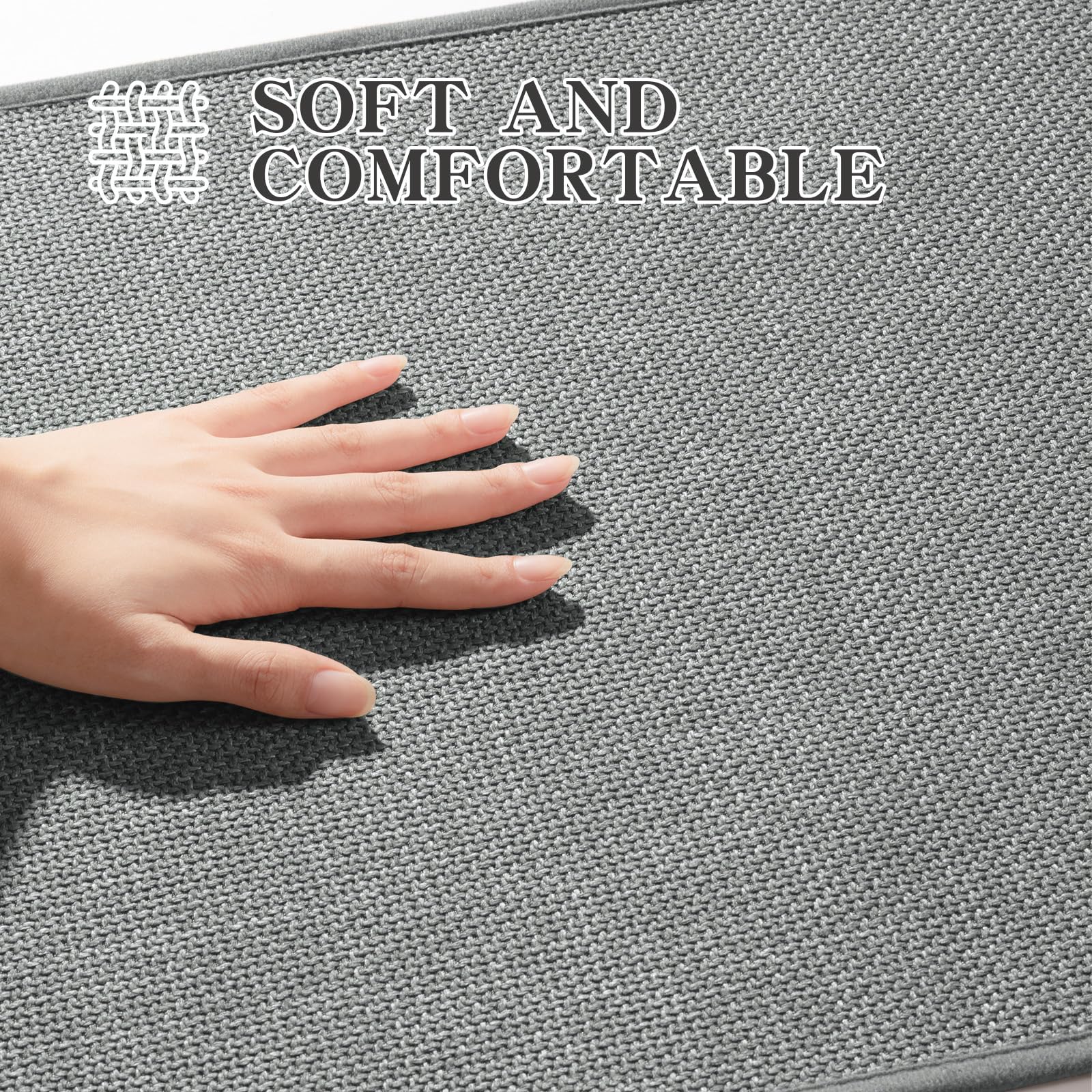 Chakme Bathroom Rugs Mat 47X17, Ultra Thin Non Slip Bath Mat Runner Quick Dry Absorbent Bath Mat For Bathroom Floor, (Dark Grey,