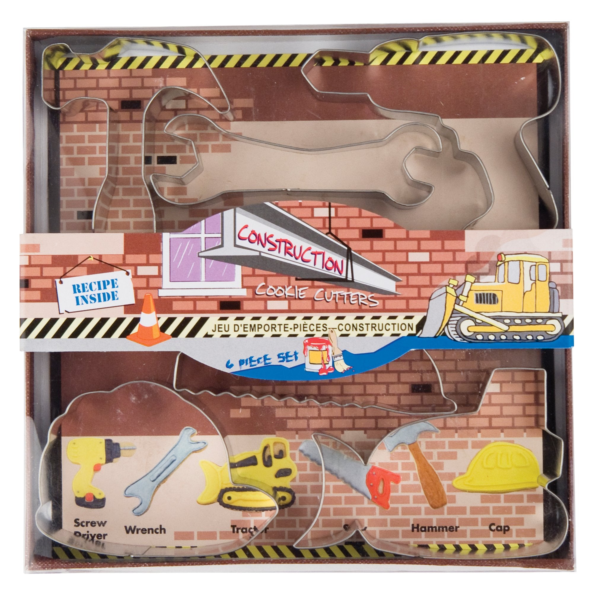 Fox Run Cookie Cutters, Set Of 6, Construction, Metallic