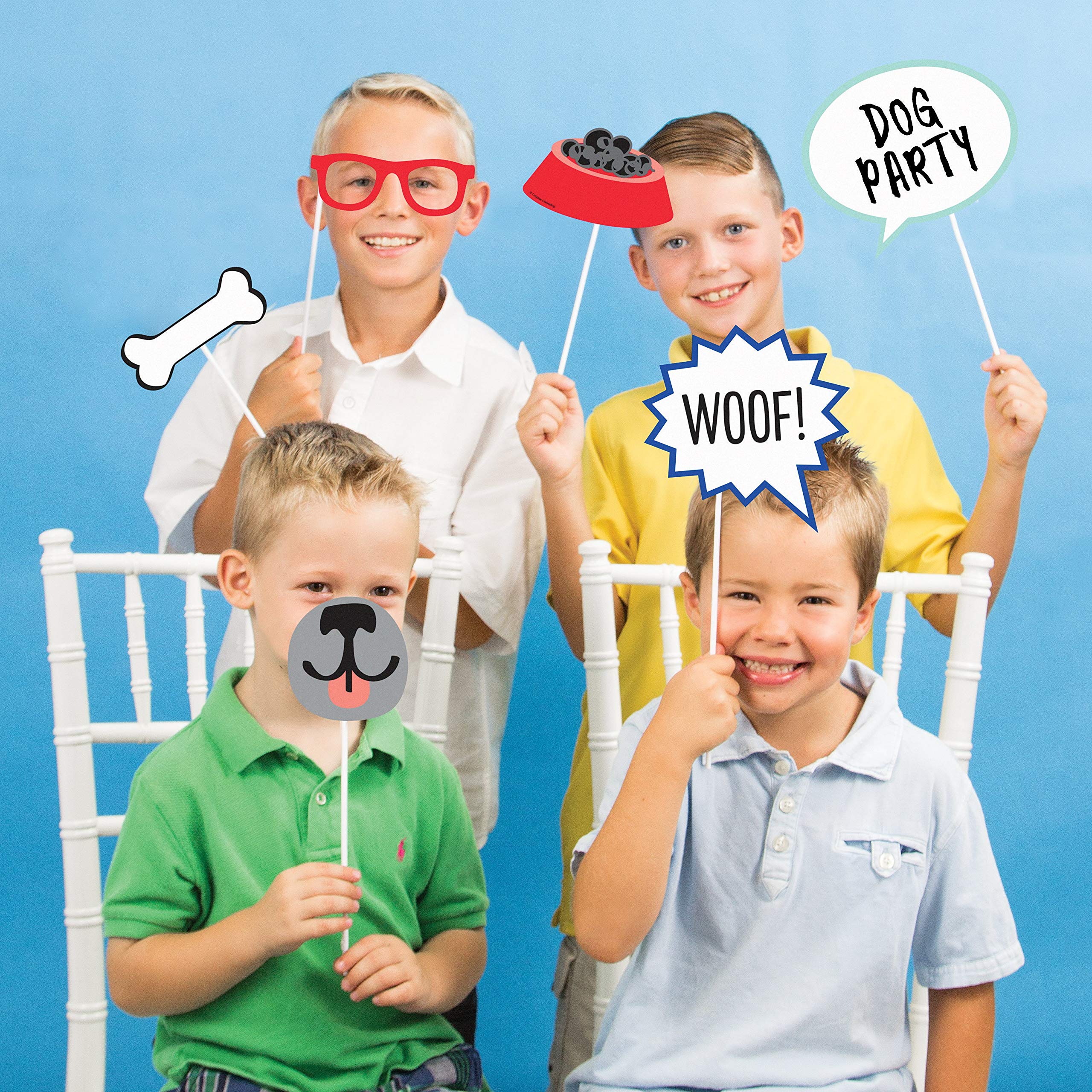 Creative Converting Dog Party Photo Booth Props, 10 Count, Multicolor, 0.03X7X12Inc.
