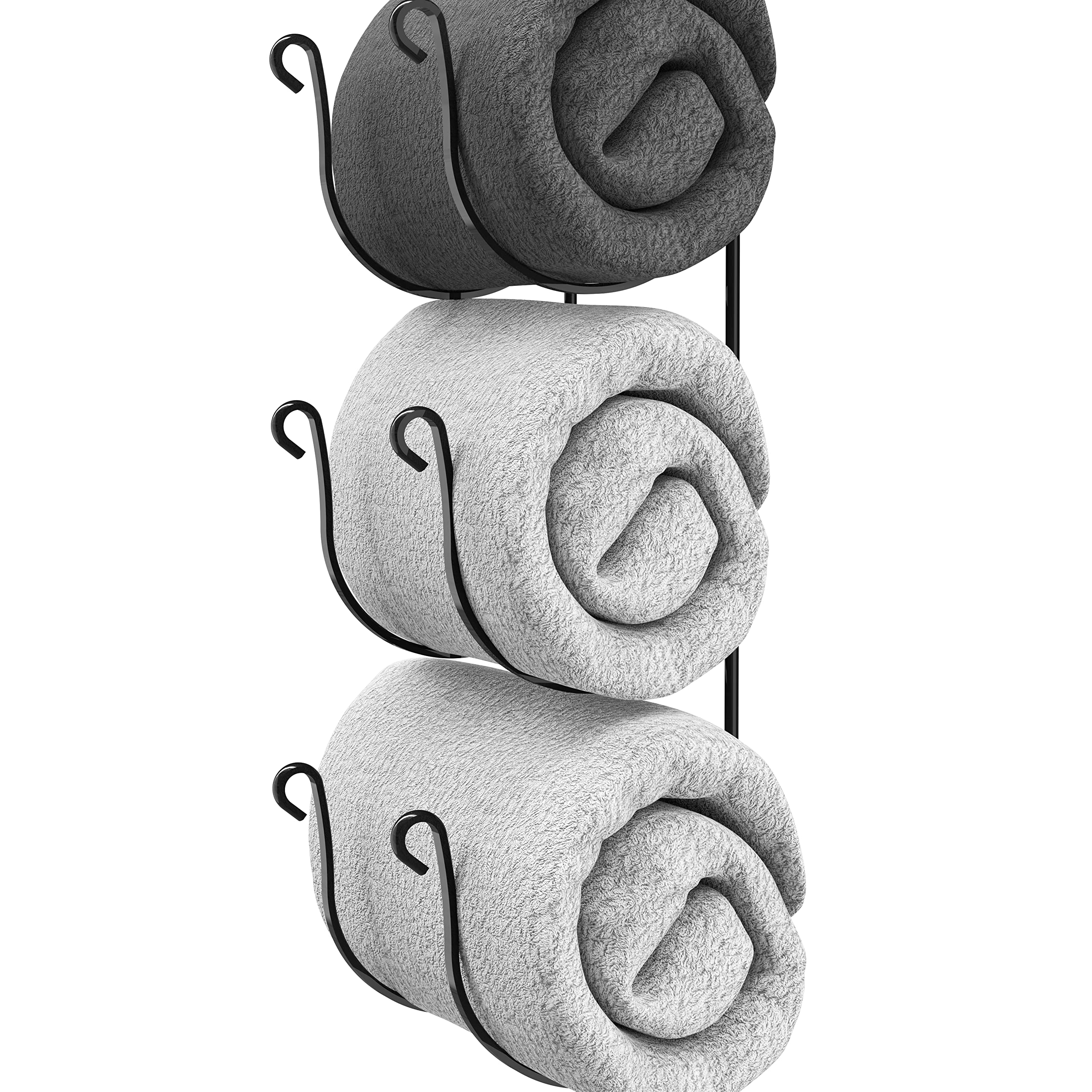 Deco Brothers 6-Tier Towel Rack, Wall Mounted Towel Holder, 2 Pack, Bronze