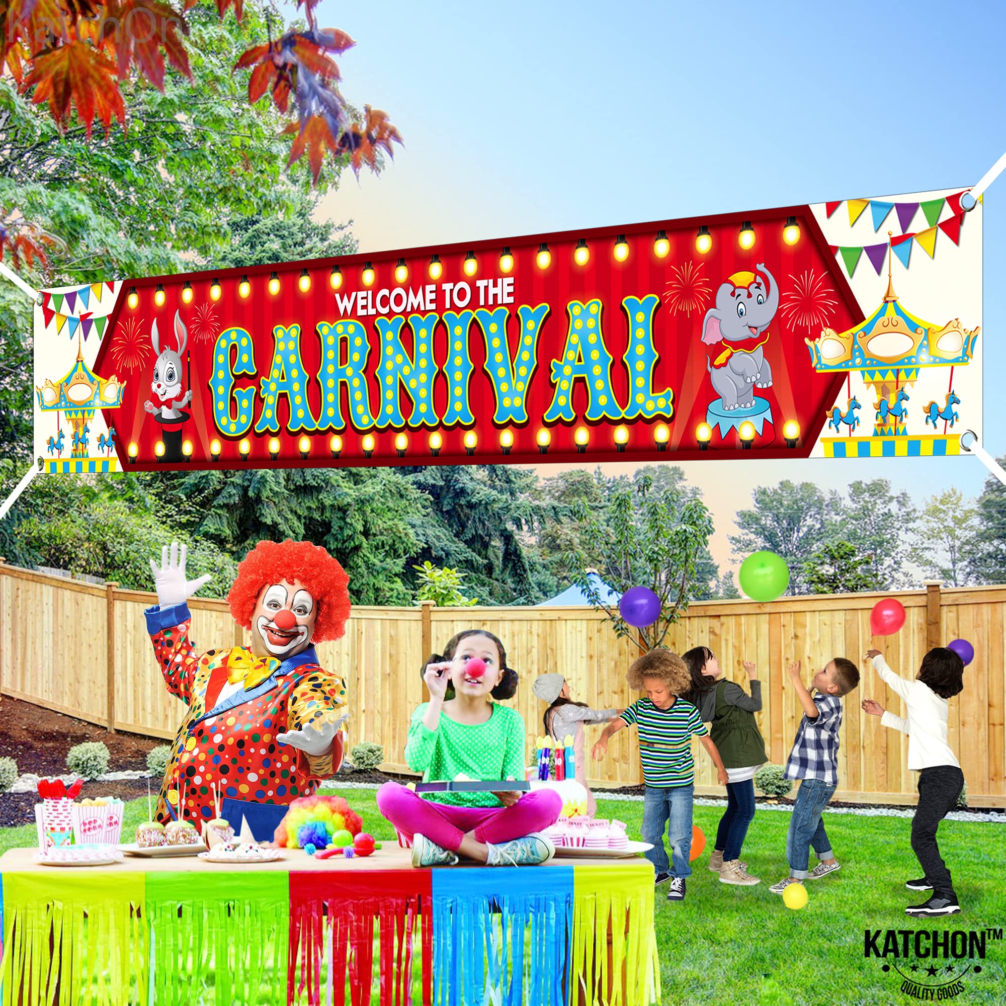 Katchon, Xtralarge Welcome To The Carnival Banner - 120X20 Inch | Carnival Theme Party Decorations | Circus Theme Party Decorati