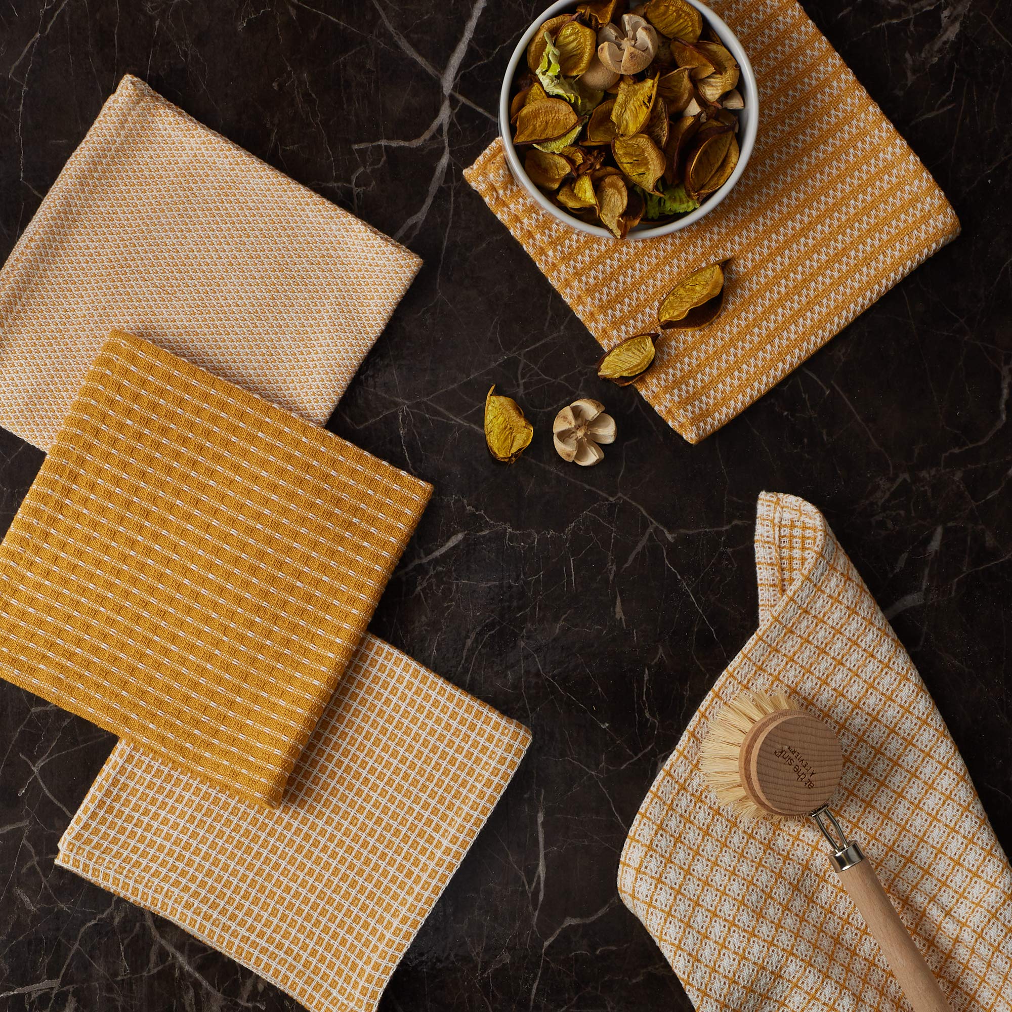 DII Asst Honey Gold Dishcloth (Set of 5)