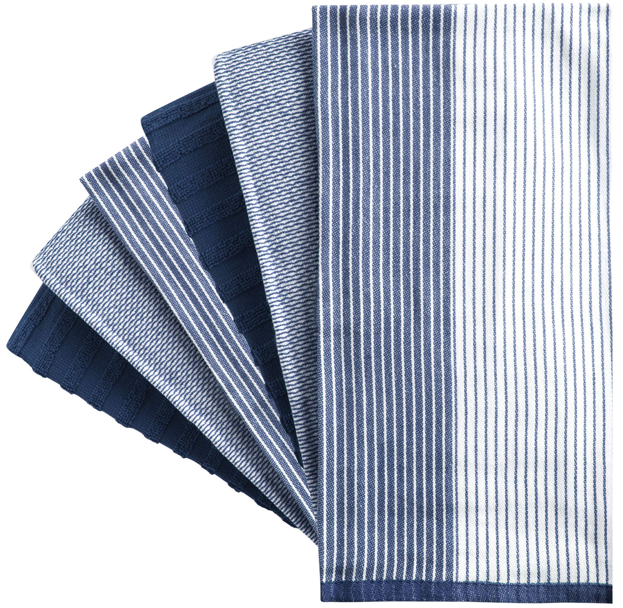 Premium Kitchen Dish Hand Towels (20   X 28   , 6 Pack) | Large,Cotton Flat & Terry Highly Absorbent Tea Towels Set With Hanging