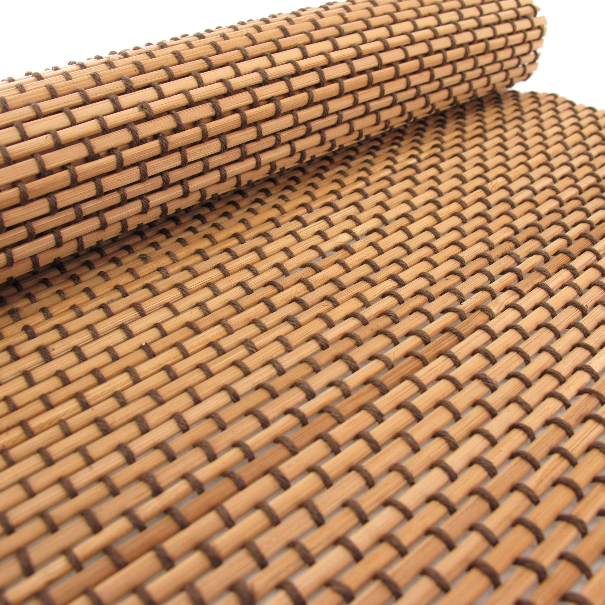 Bamboomn Bamboo Placemat/Sushi Rolling Mat - 18.5'' X 13'' - Brown With String, 8 Pcs