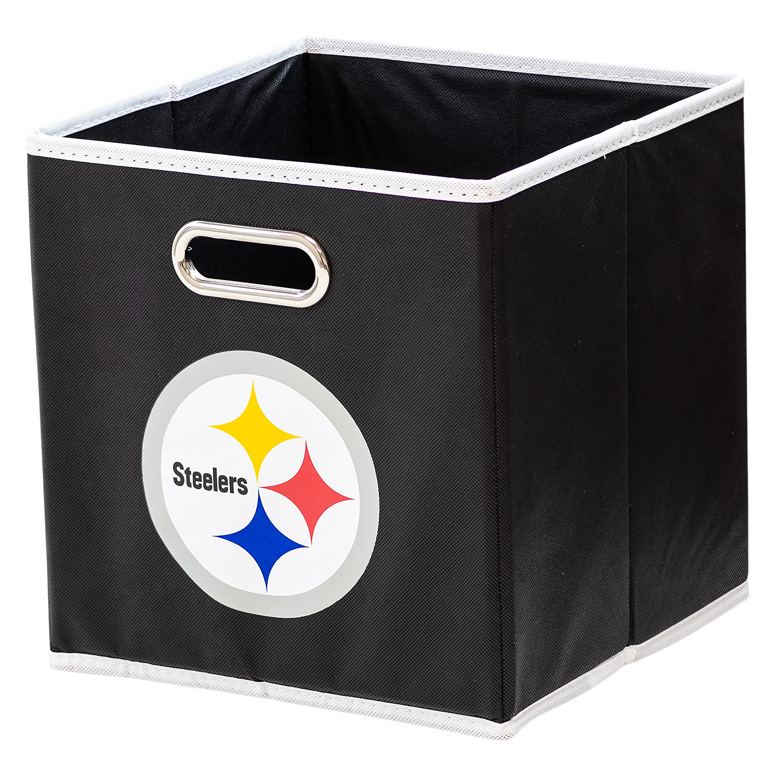 Franklin Sports NFL Pittsburgh Steelers Collapsible Storage Bin NFL Folding Cube Storage Container Fits Bin Organizers Fabric NF