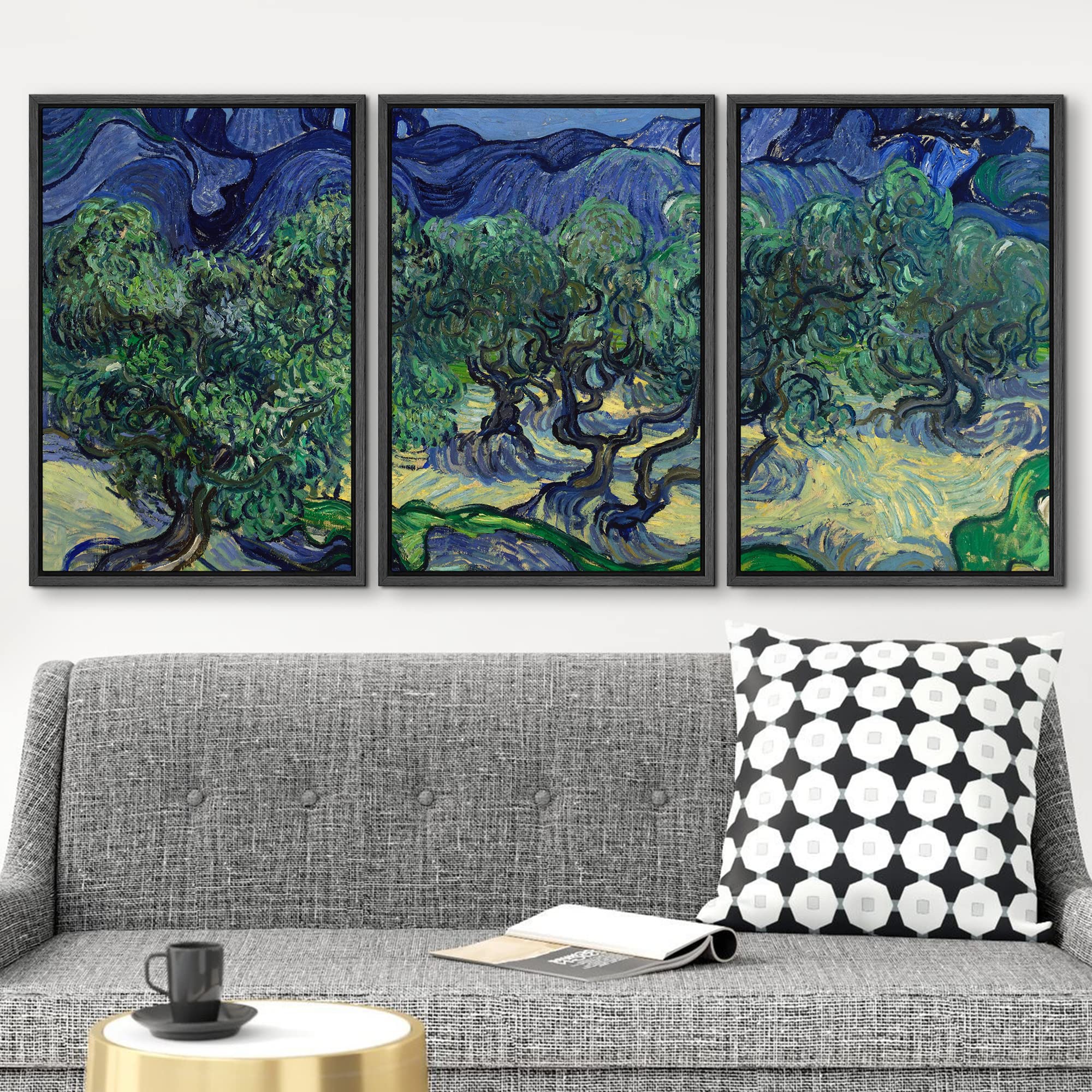 Wall26 Framed Canvas Print Wall Art Set The Olive Trees By Vincent Van Gogh Nature Wilderness Illustrations Fine Art Relax/Calm